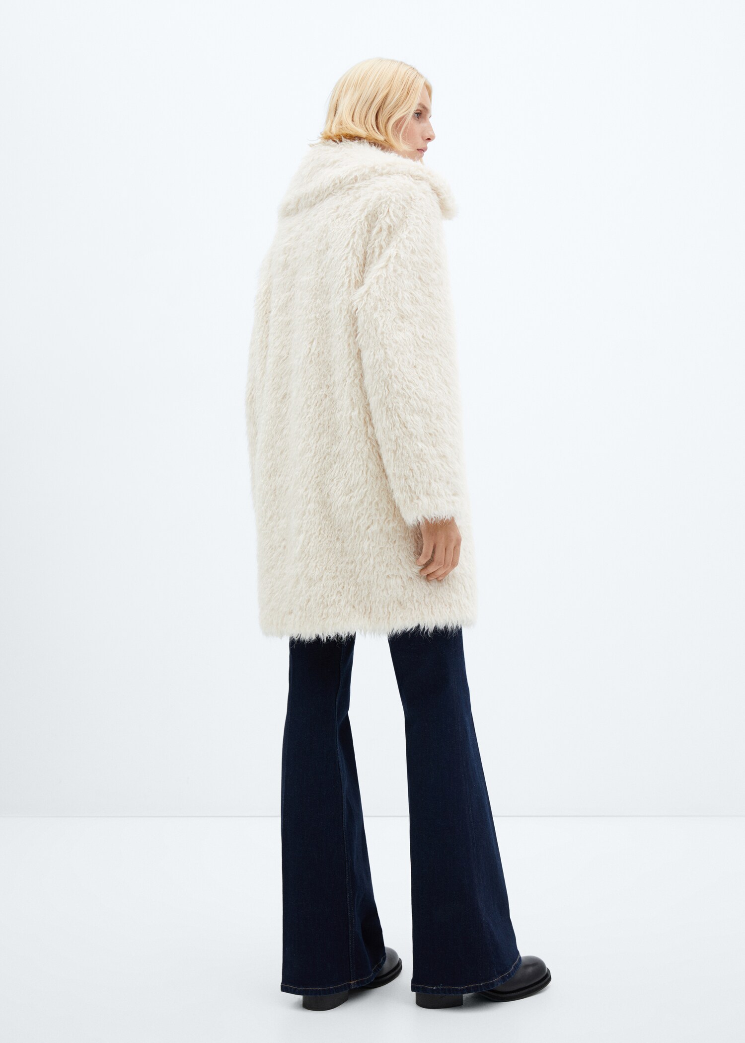 Fur-effect midi-coat - Reverse of the article