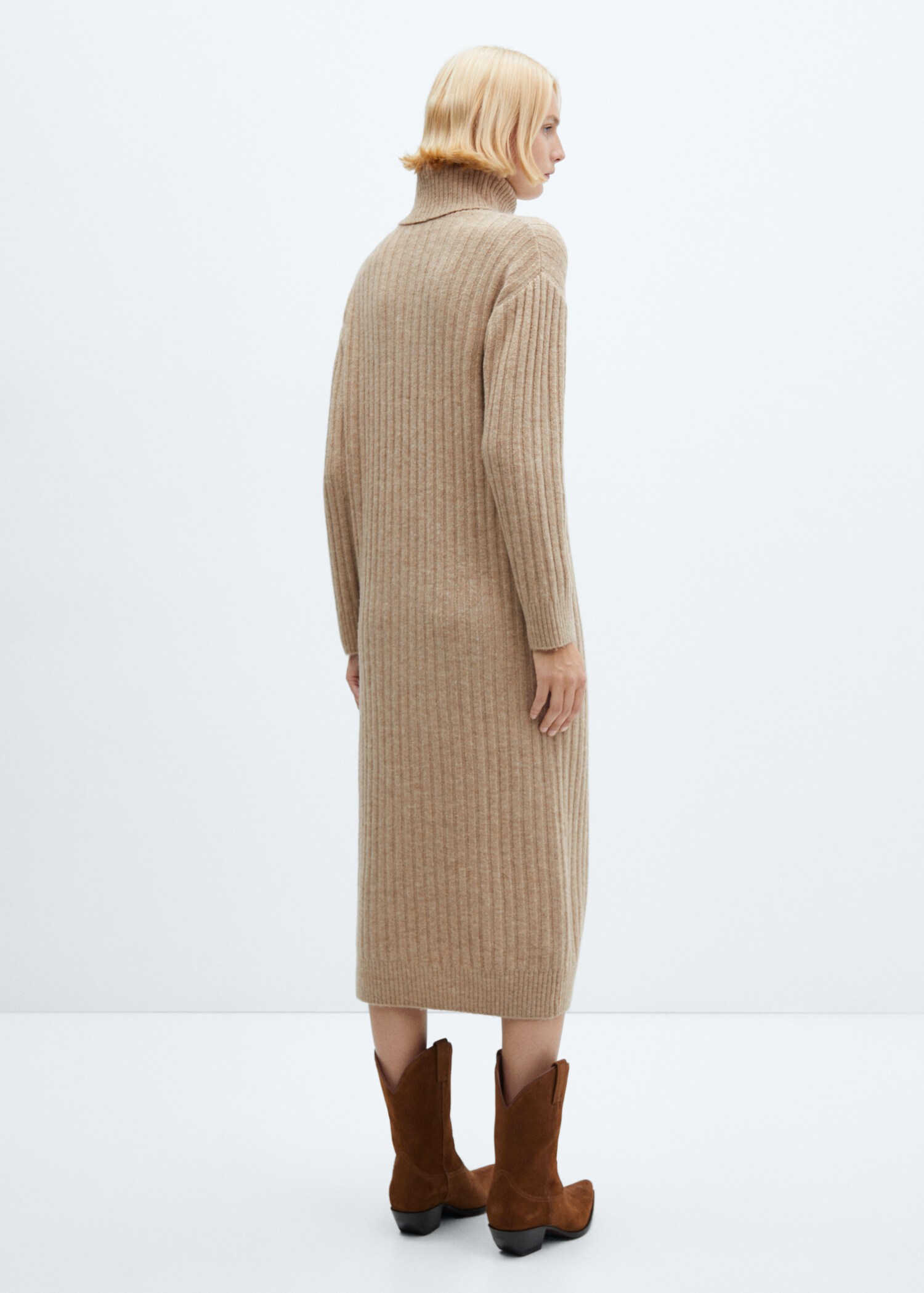 Ribbed turtleneck dress  - Reverse of the article