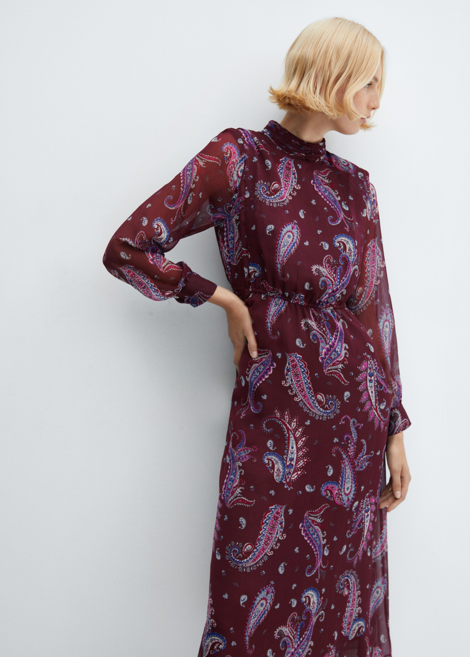 Flowy paisley-print dress - Medium plane