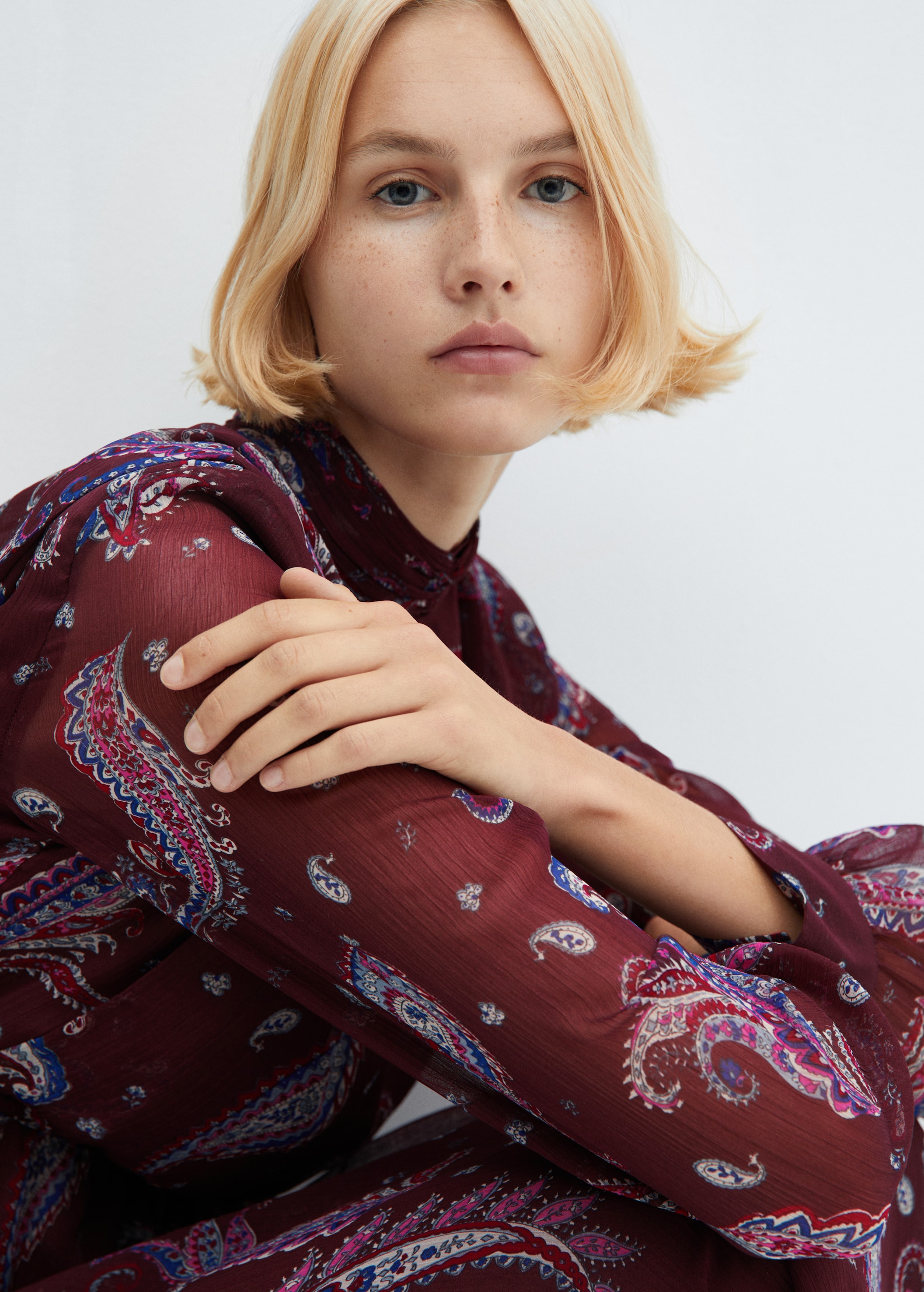 Flowy paisley-print dress - Details of the article 2