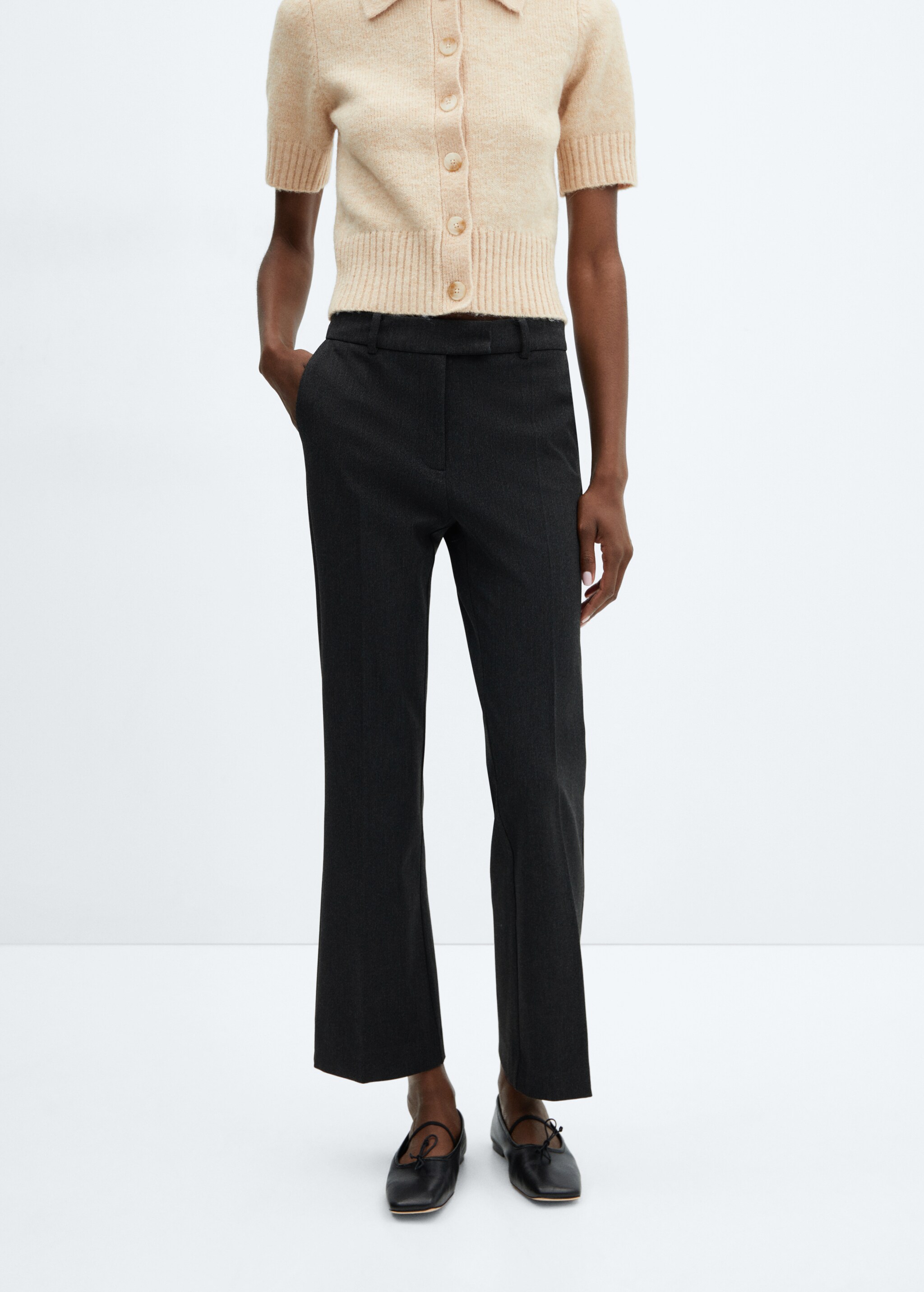 Cropped flared trousers - Medium plane