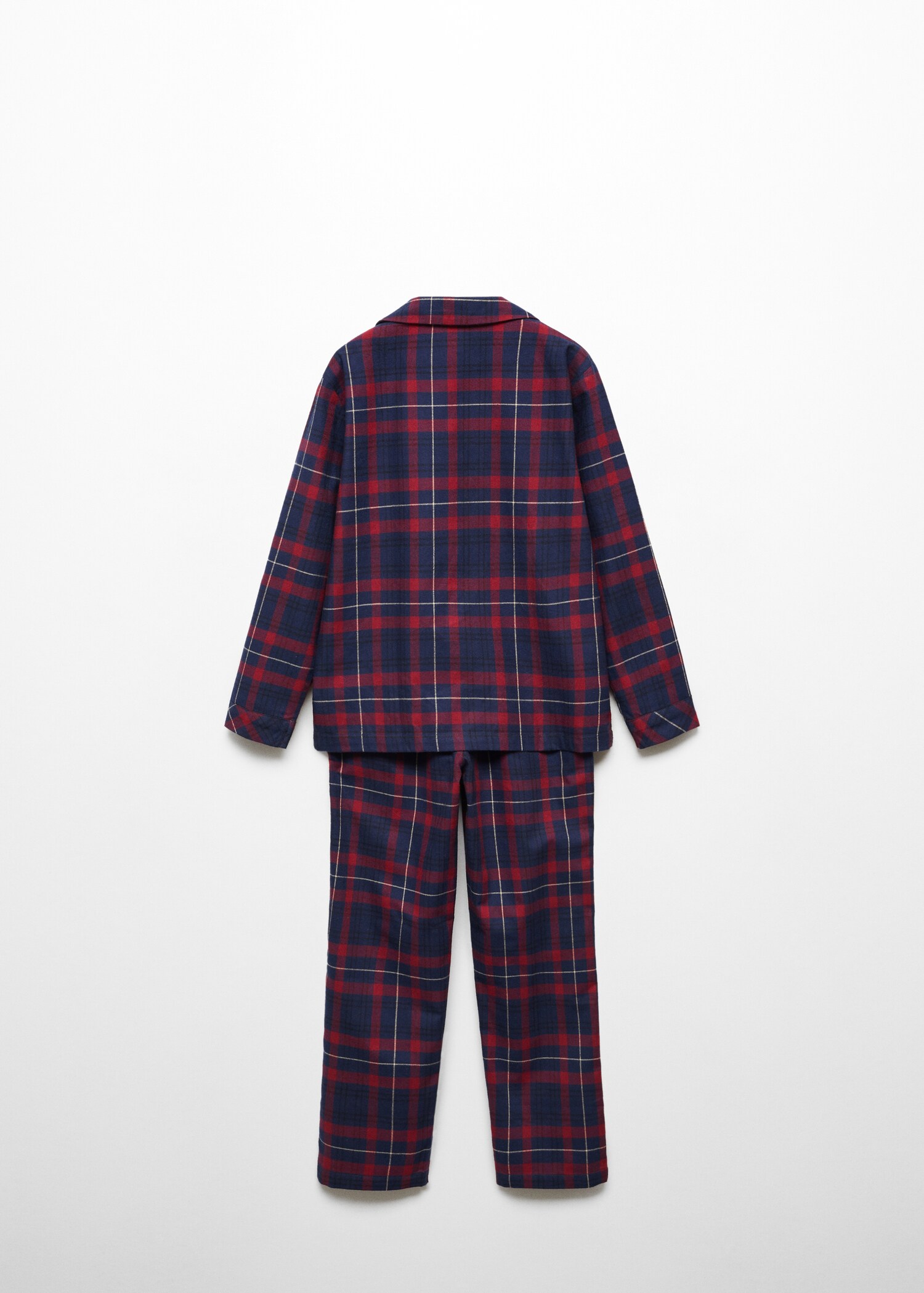Pijama lungă din două piese în carouri - Spatele articolului