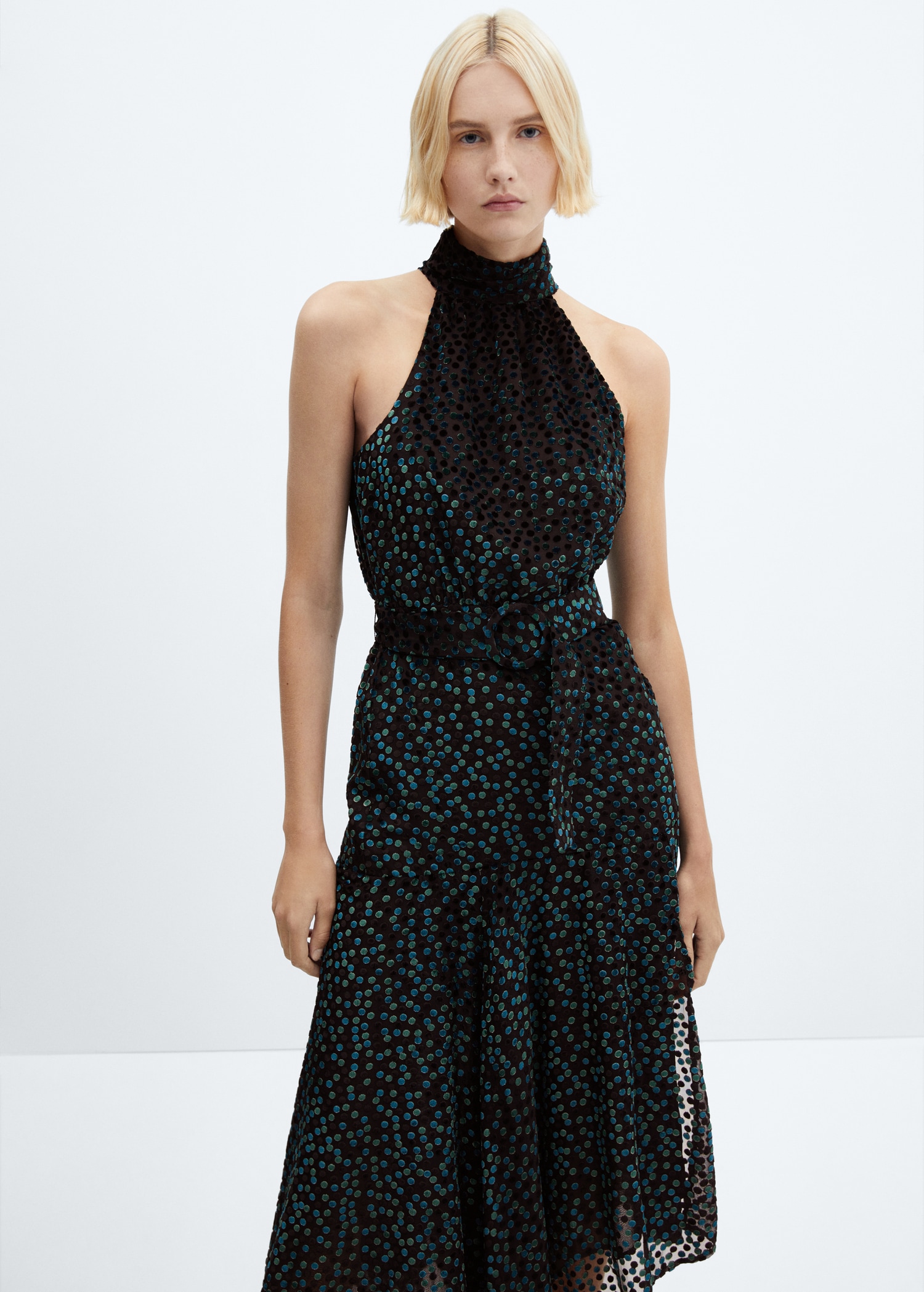 Halter velvet dress - Medium plane