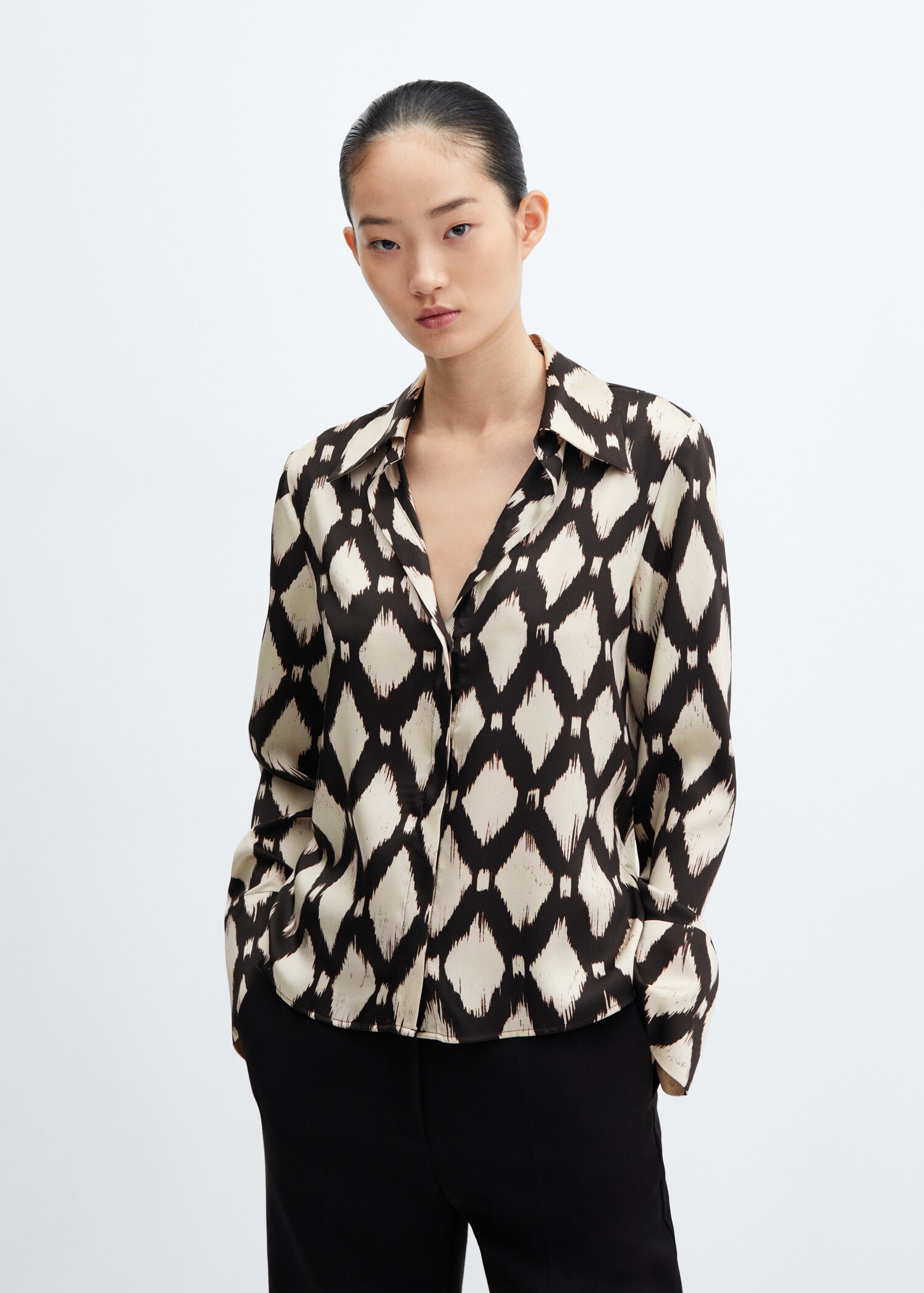 Camicia satinata stampata - Piano medio