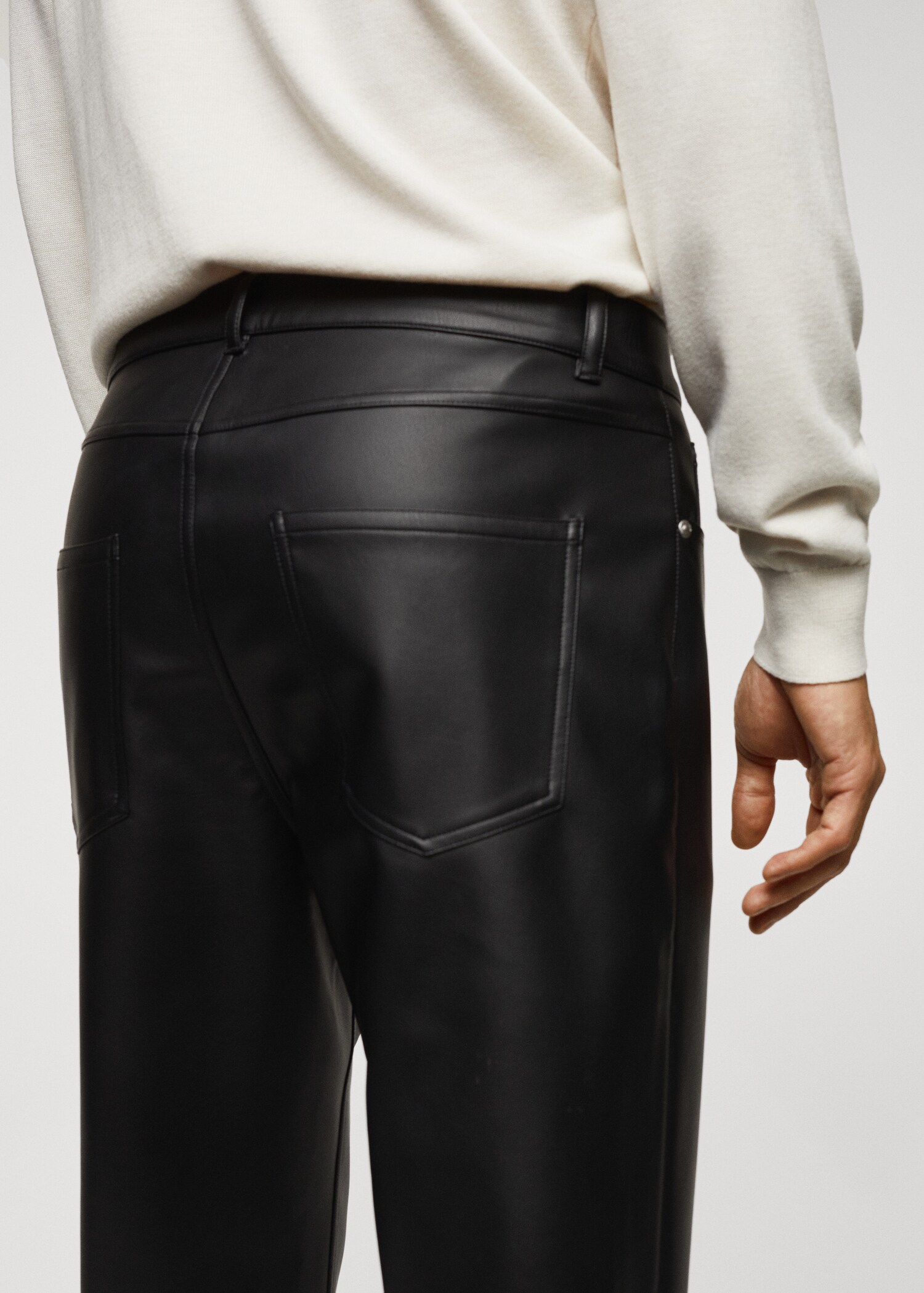 Leather effect slim fit pants - Details of the article 2