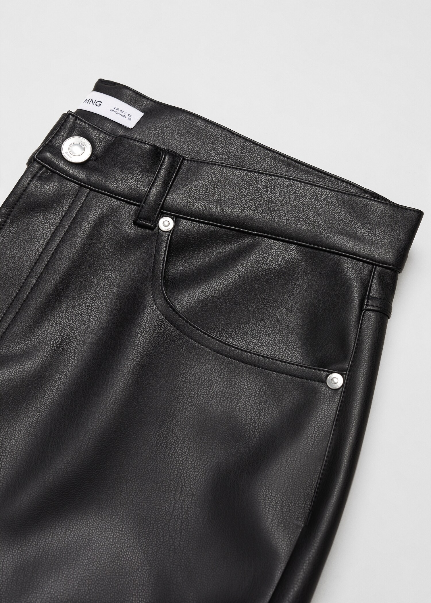 Leather effect slim fit pants - Details of the article 8