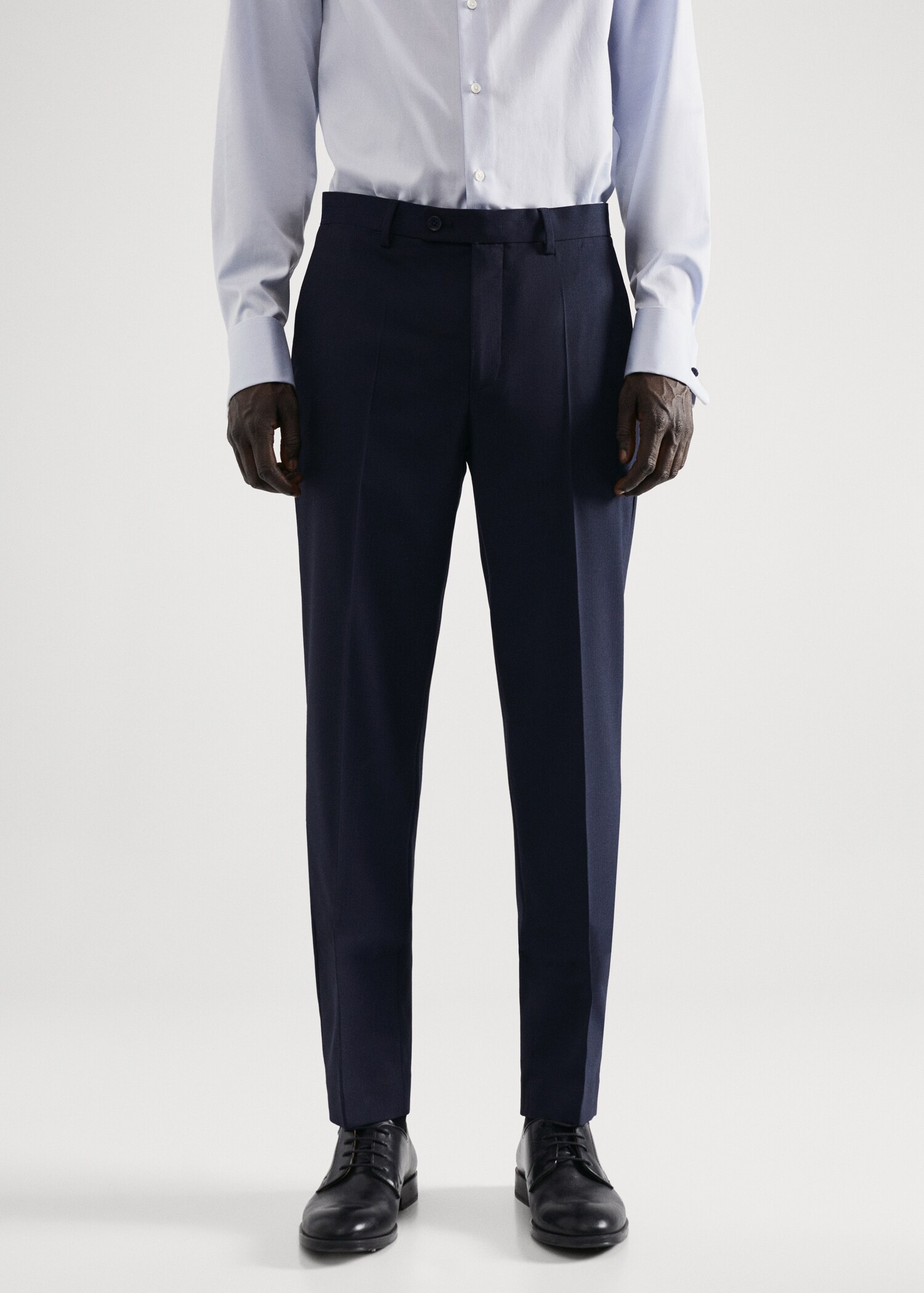 Stretch fabric slim-fit suit trousers - Medium plane