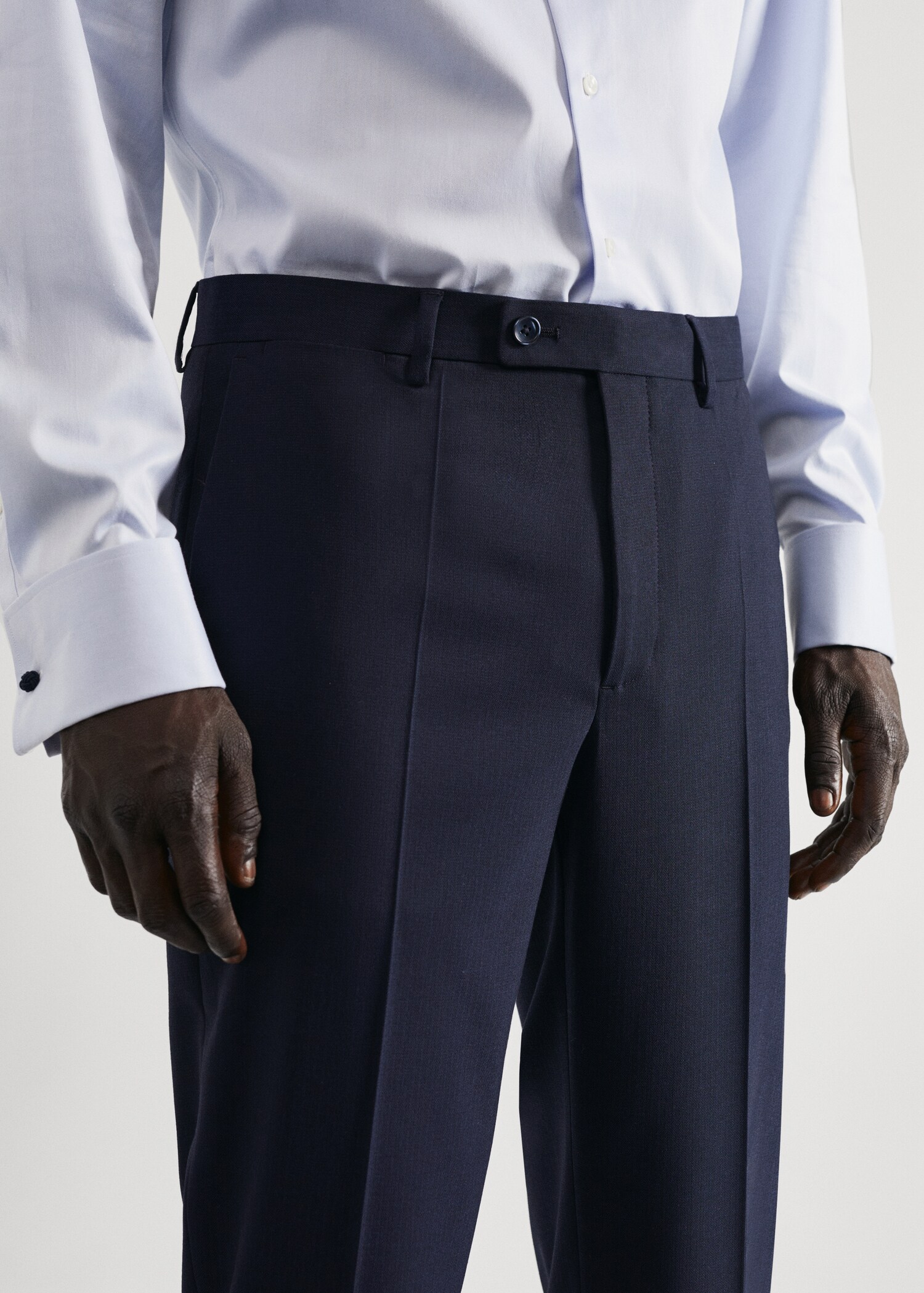 Stretch fabric slim-fit suit trousers - Details of the article 1