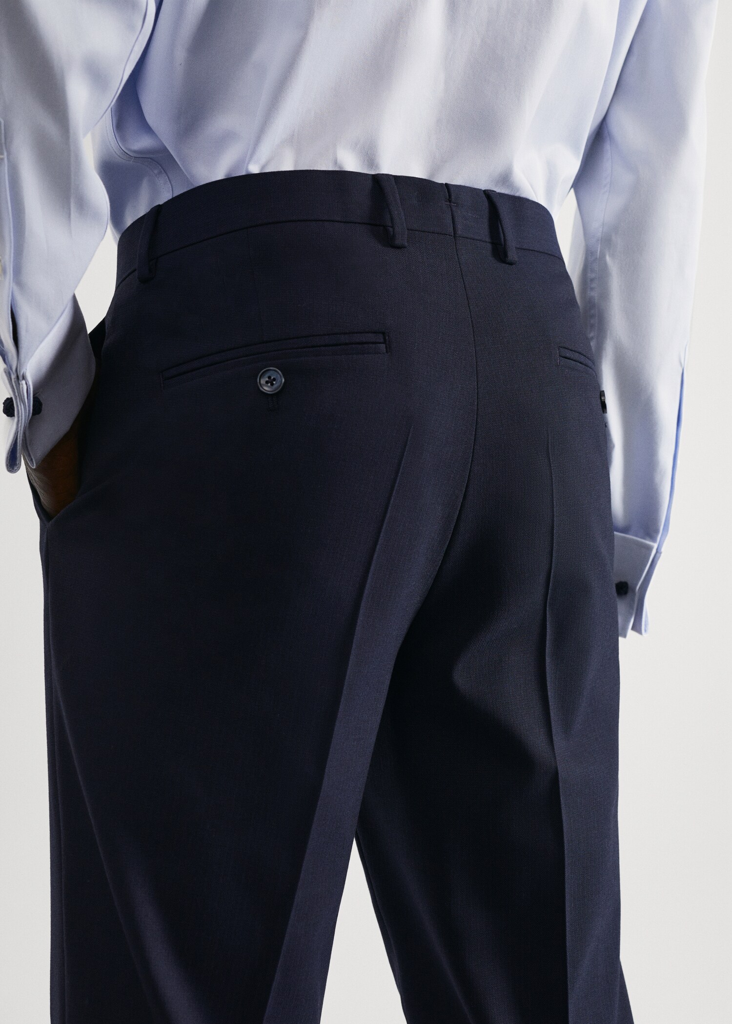 Stretch fabric slim-fit suit trousers - Details of the article 6