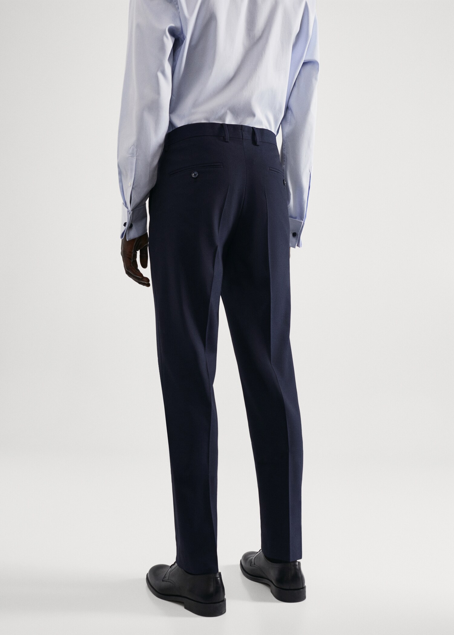 Stretch fabric slim-fit suit trousers - Reverse of the article