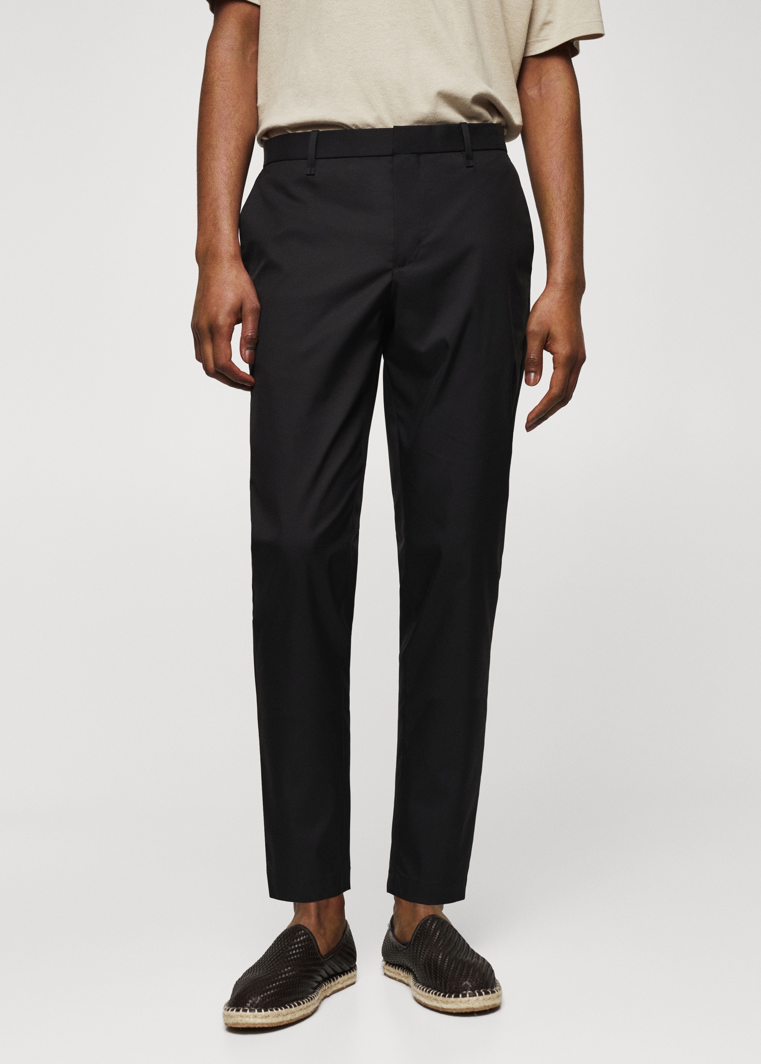 Slim-fit cotton trousers