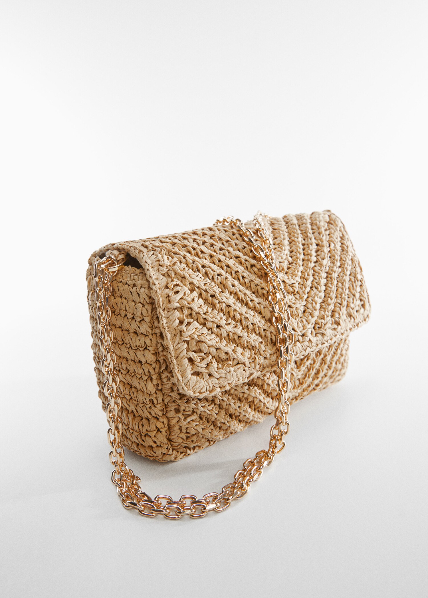 Natural fibre bag with flap - Medium plane