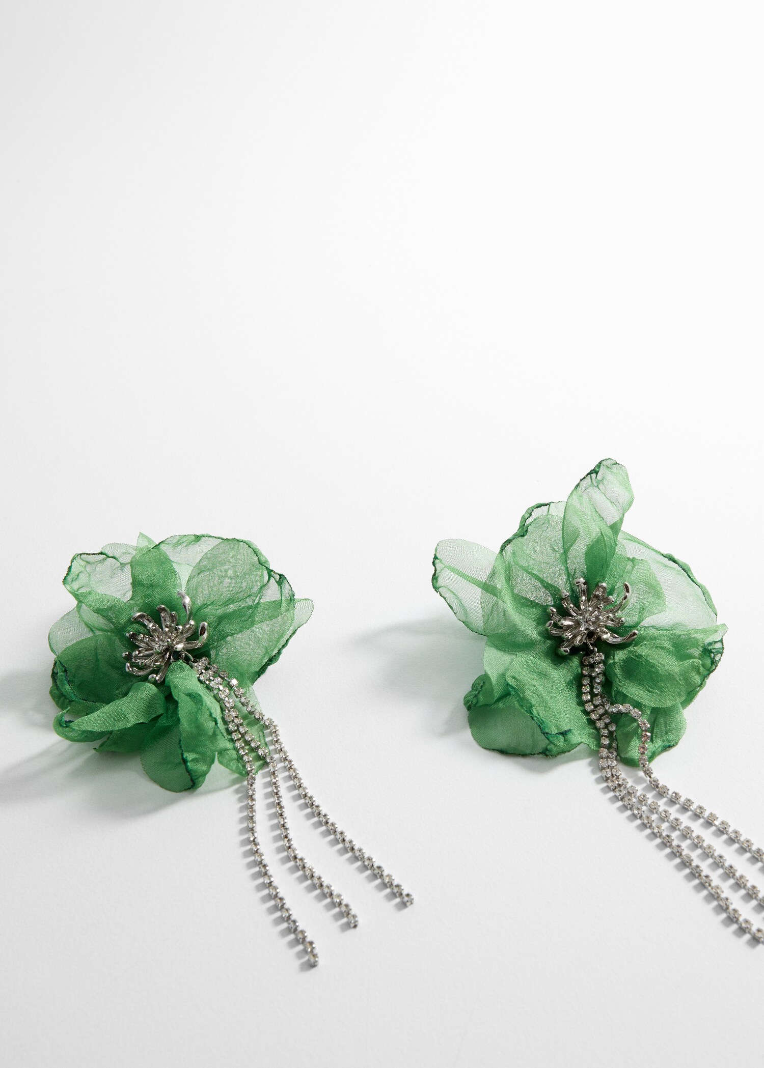 Floral rhinestone earrings - Medium plane