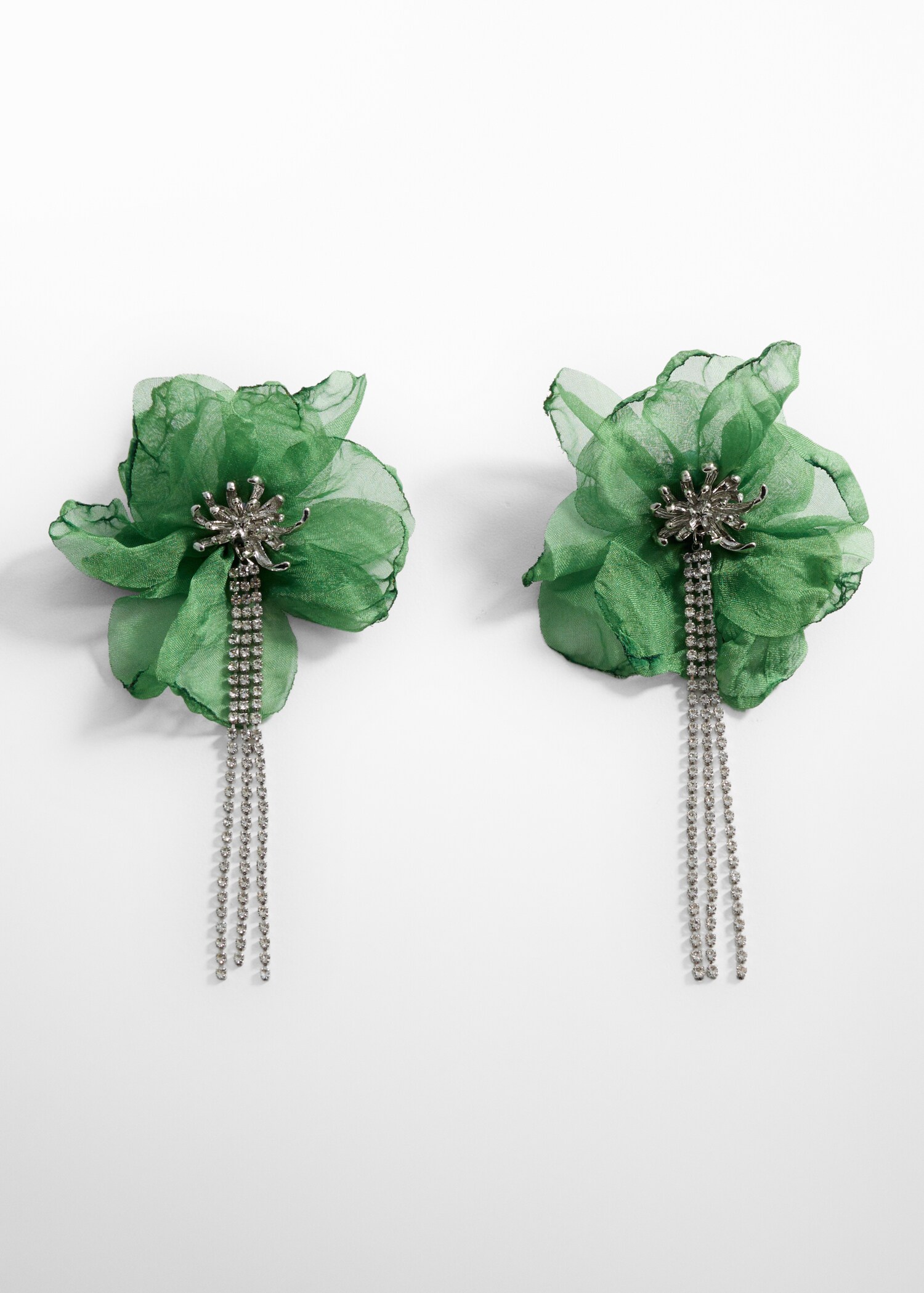 Floral rhinestone earrings - Article without model