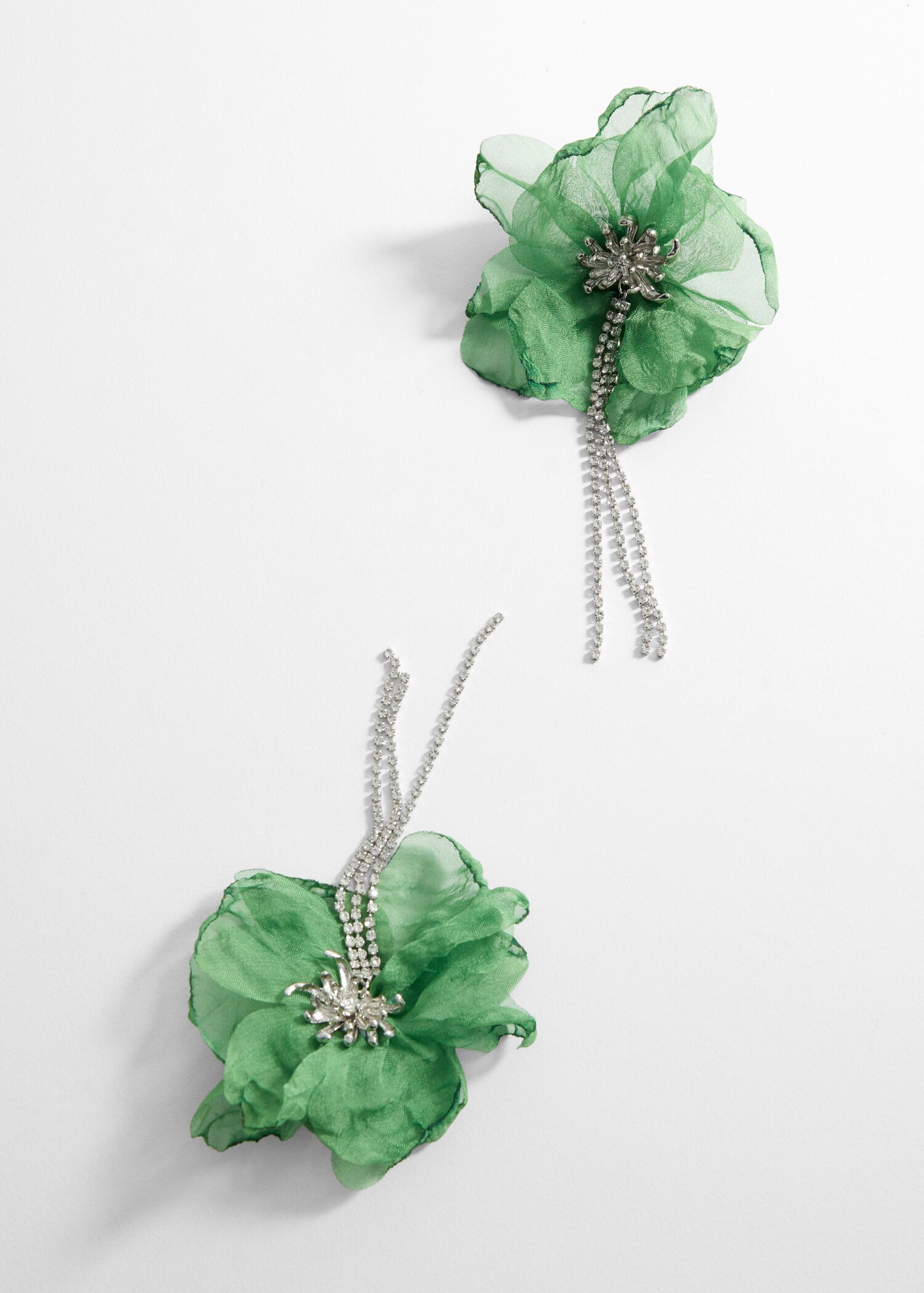 Floral rhinestone earrings - Details of the article 1