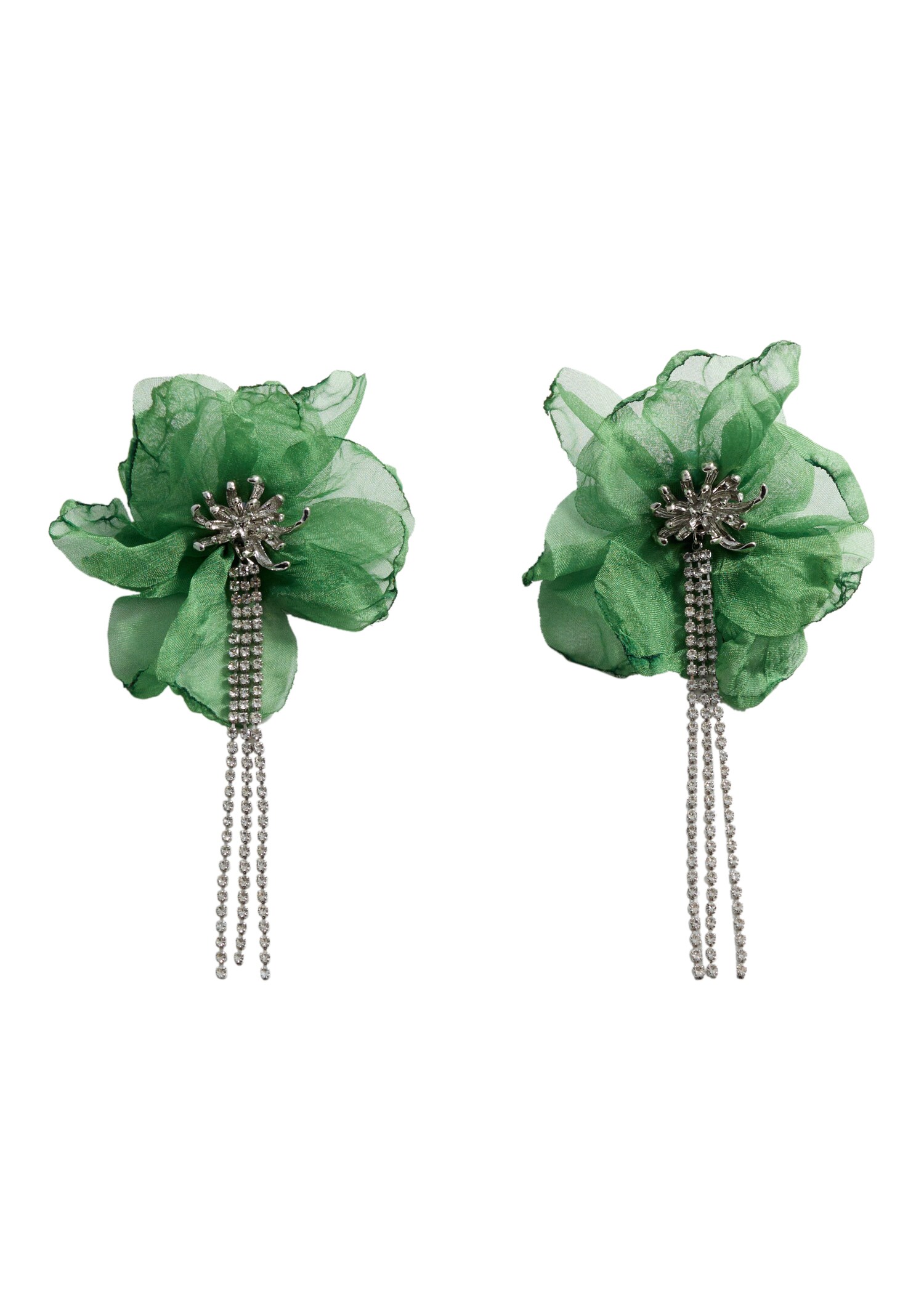 Floral rhinestone earrings - Details of the article 6