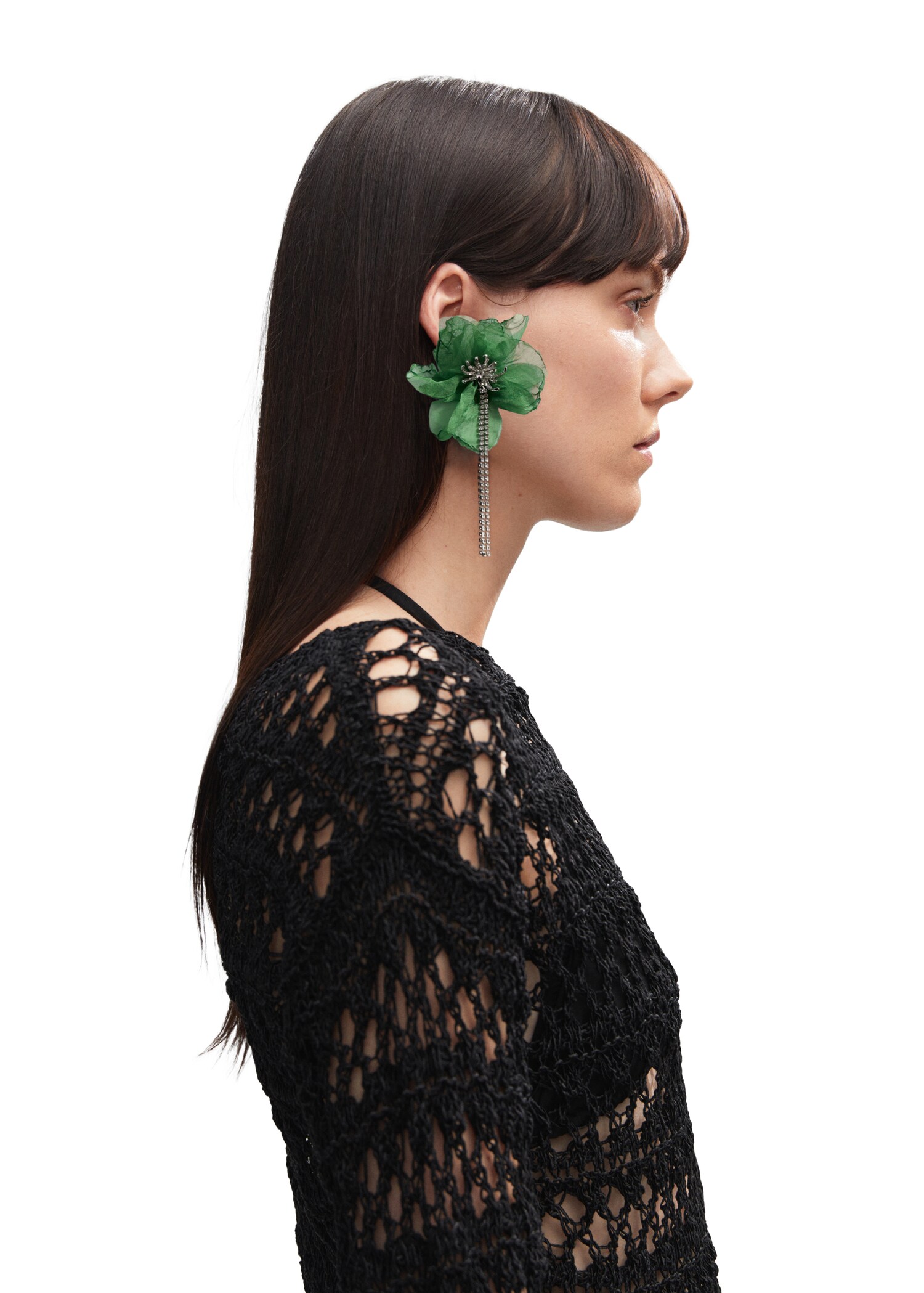 Floral rhinestone earrings - Details of the article 9