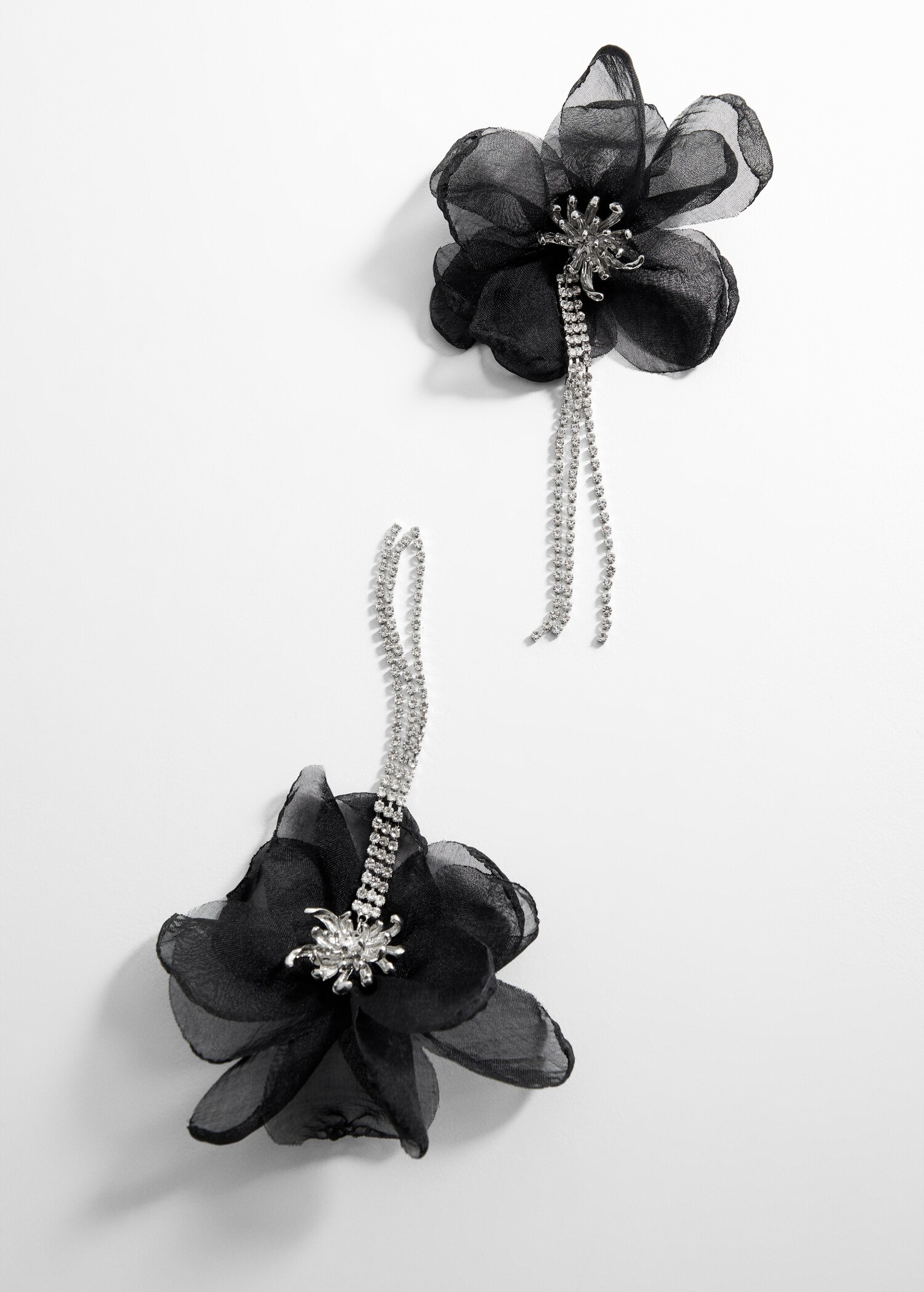 Floral rhinestone earrings - Medium plane