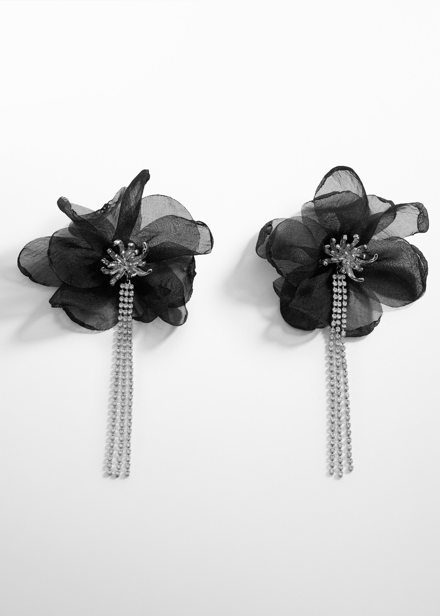 Floral rhinestone earrings - Article without model