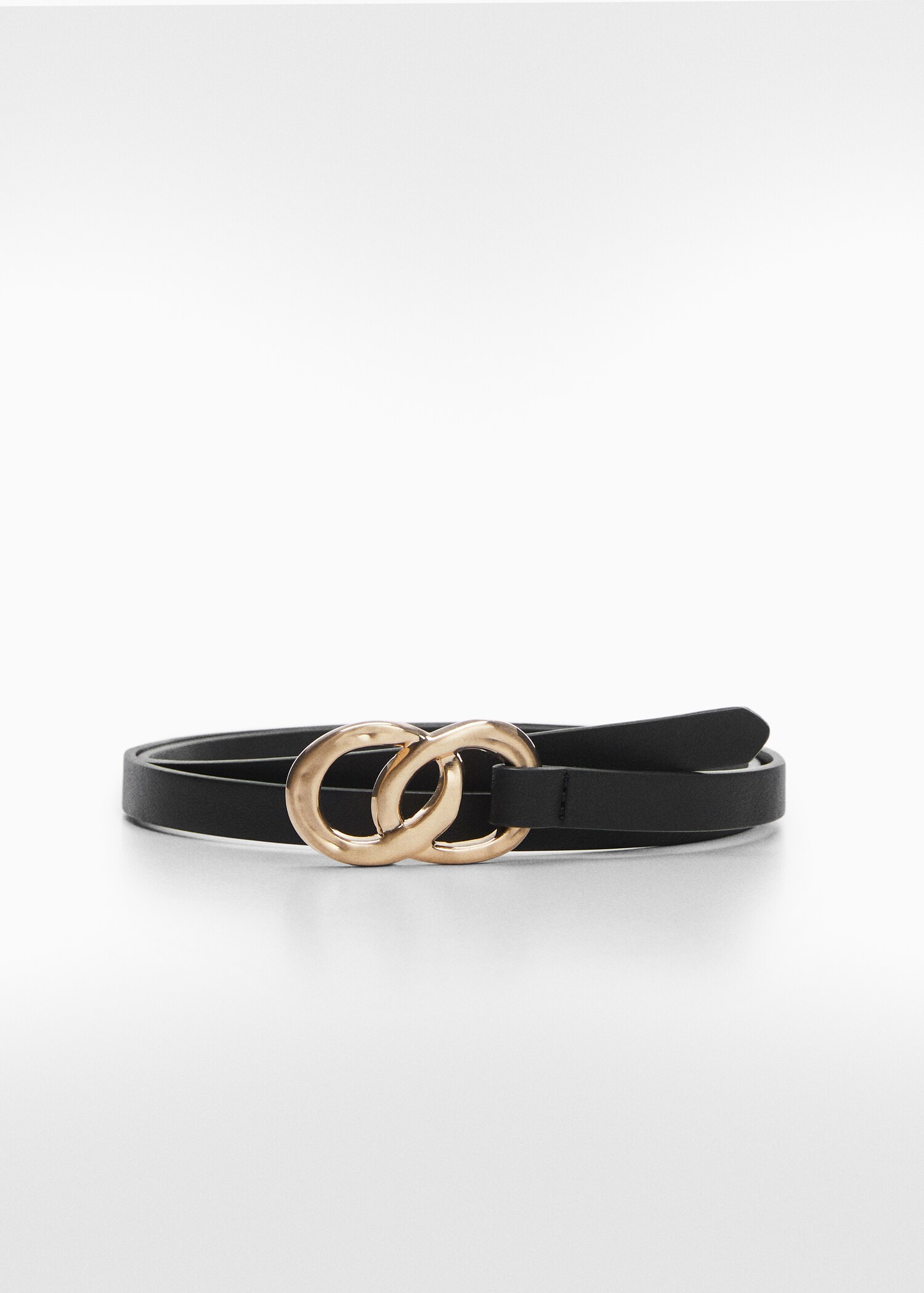 Belt with interlocking rings and buckle - Women | MANGO Iraq