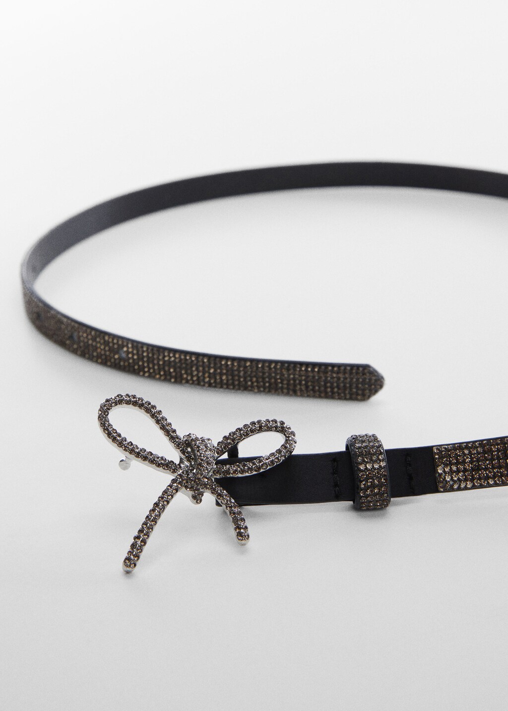 Rhinestone belt with bow
