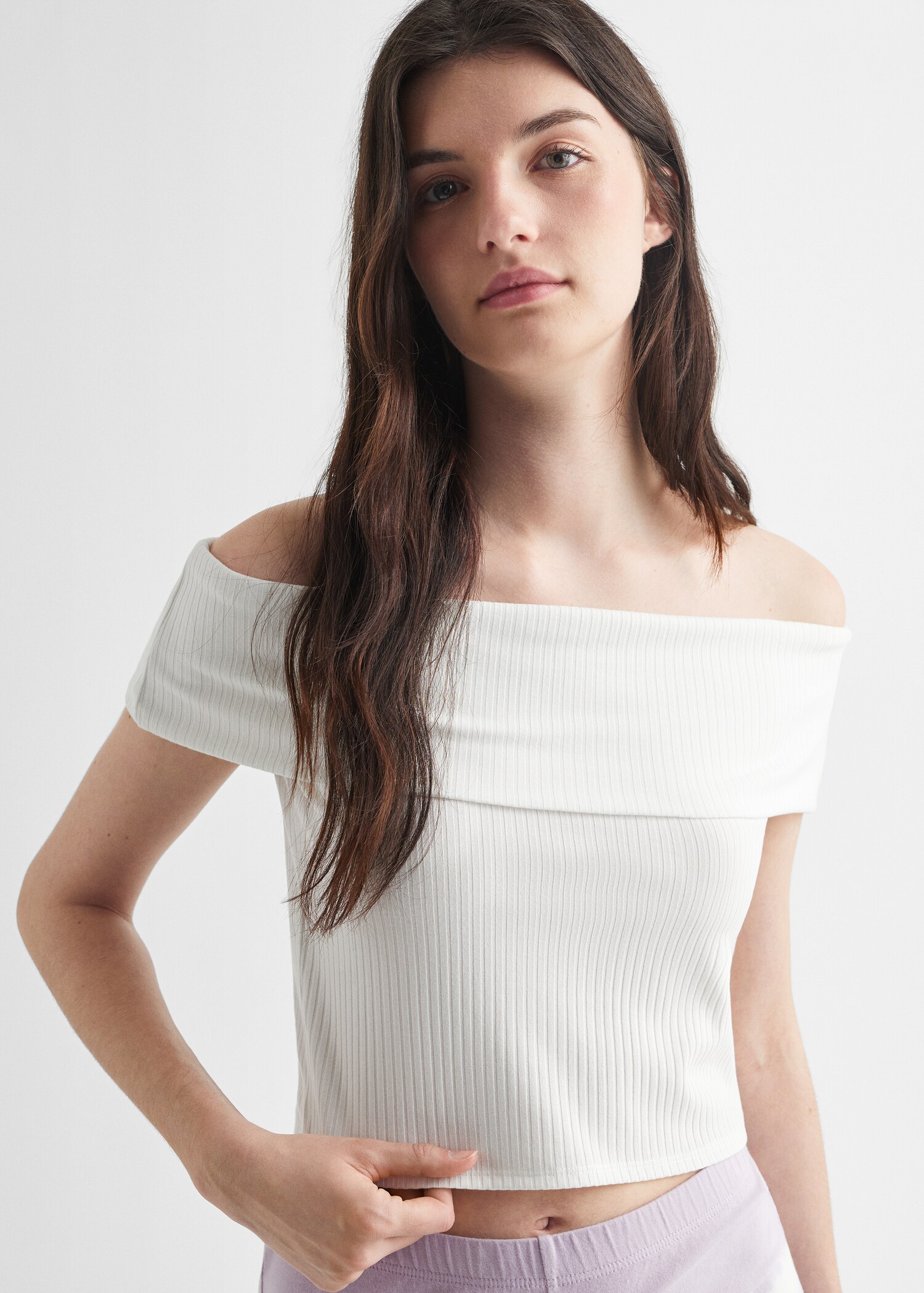 Ribbed crop top - Details of the article 1