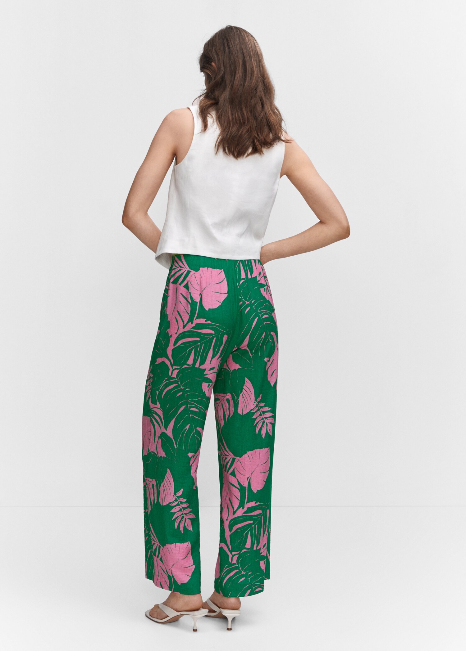 Wide leg printed pants - Reverse of the article