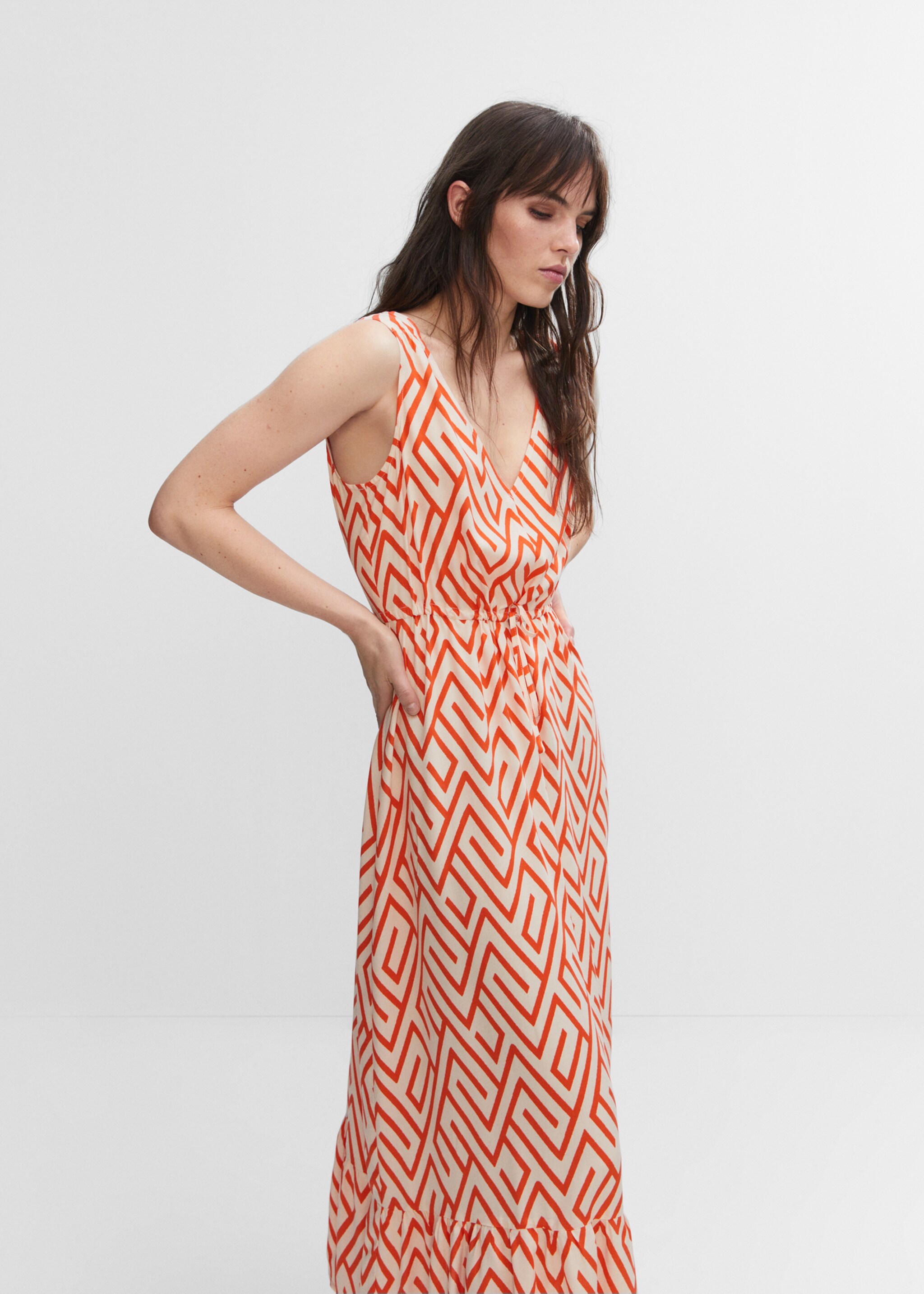 Vestido estampado lazo - Plano medio