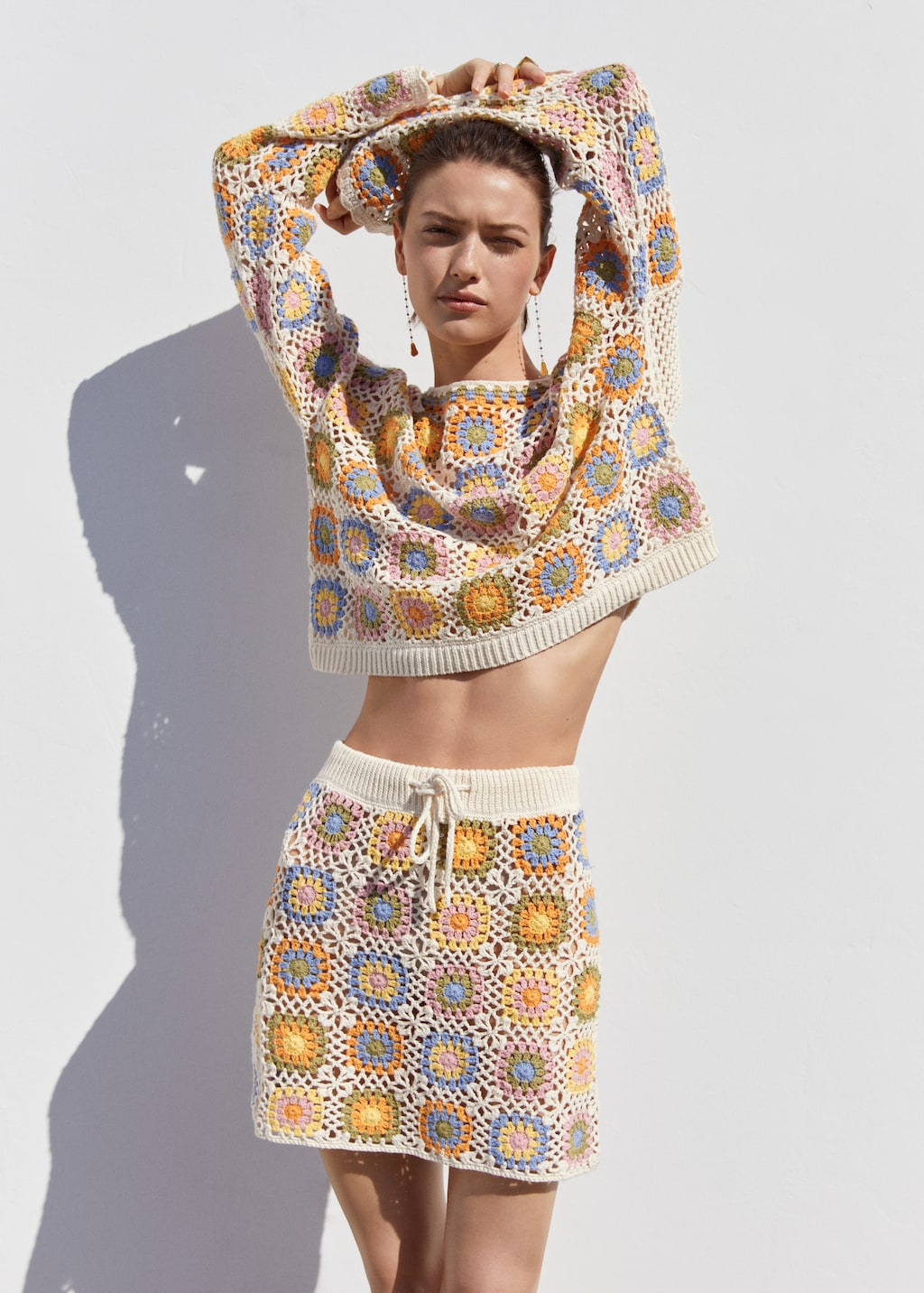 Crochet jumper with flared sleeves Women MANGO Niger