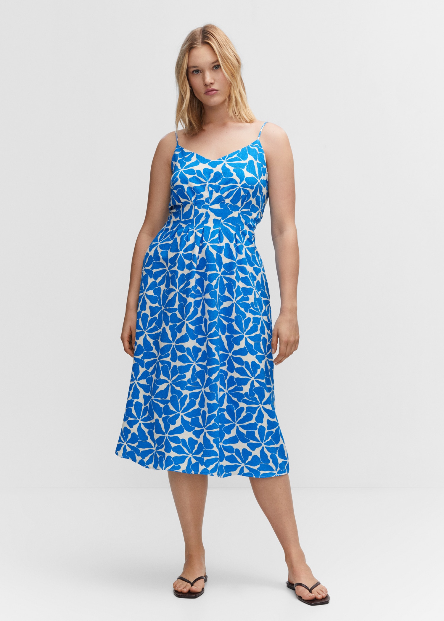 Jurk met spaghettibandjes MANGO Suriname