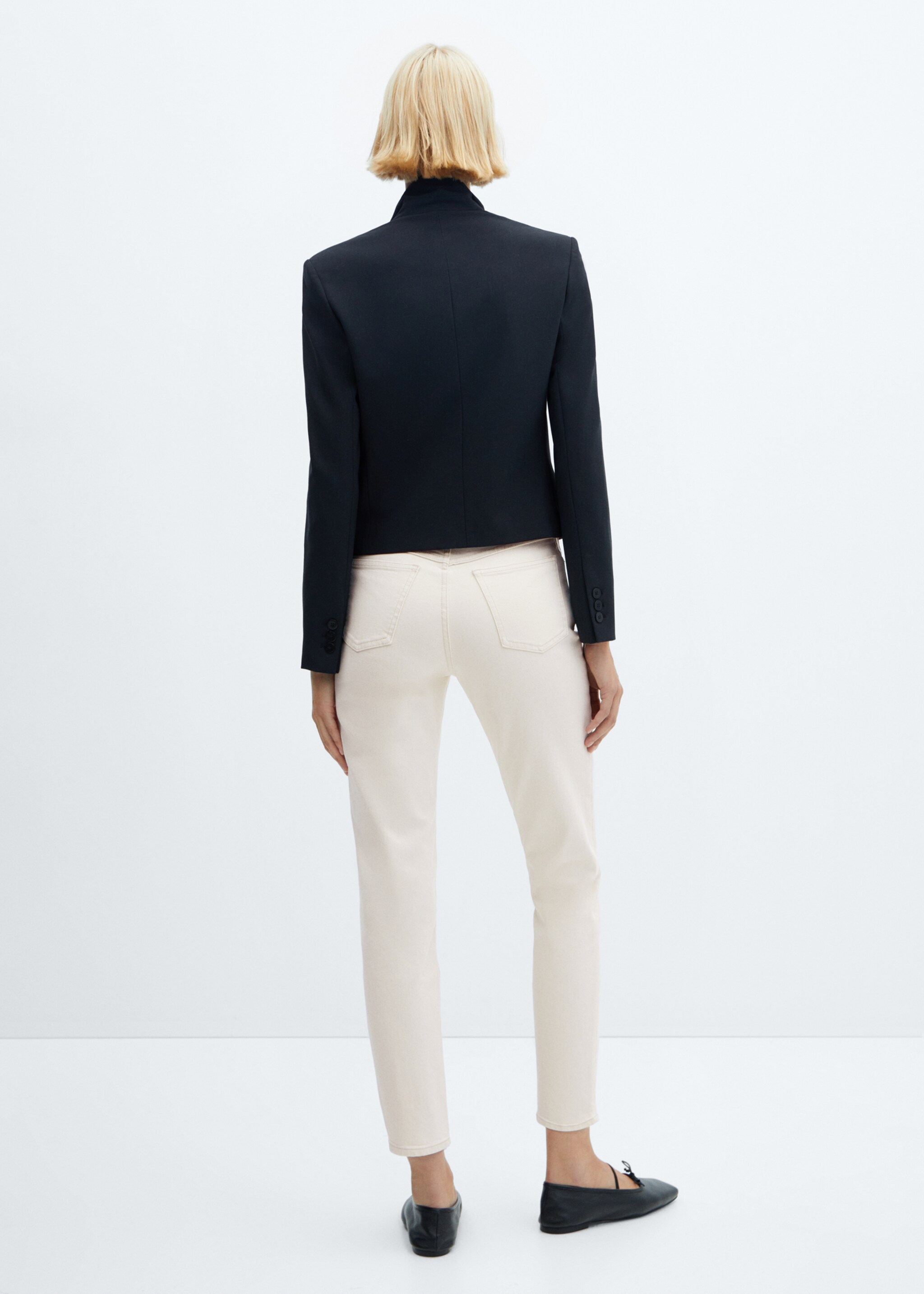 Jeans Newmom confort tiro alto - Reverso del artículo, Blanco roto. Ref: 57050290-00.