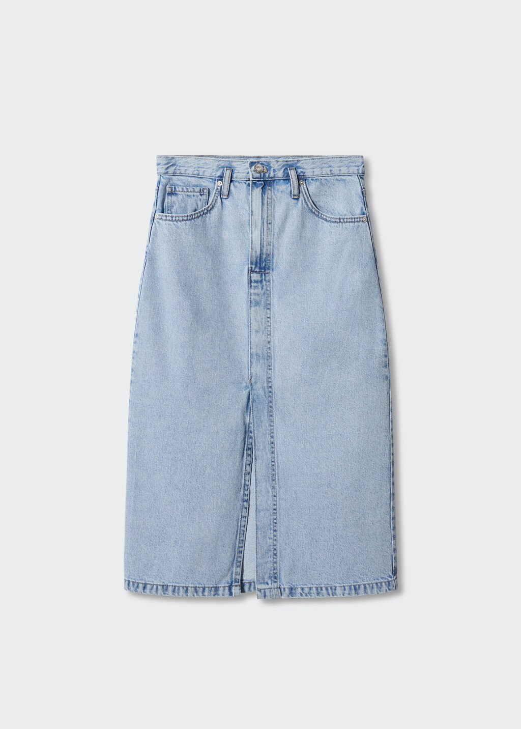 Denim midi-skirt