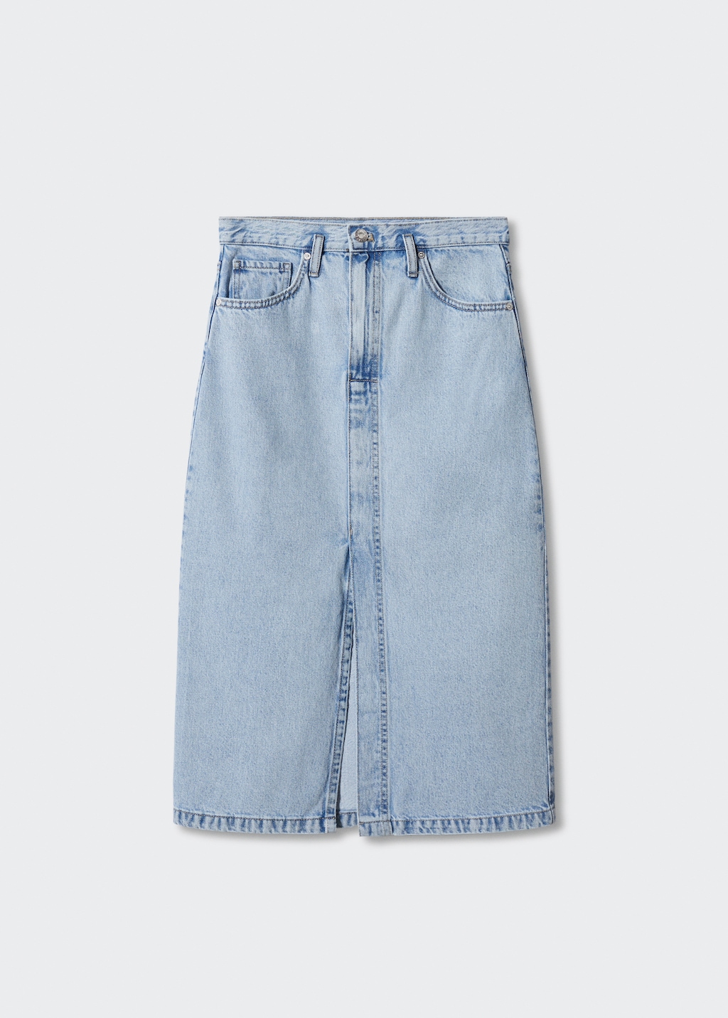 Denim midi-skirt