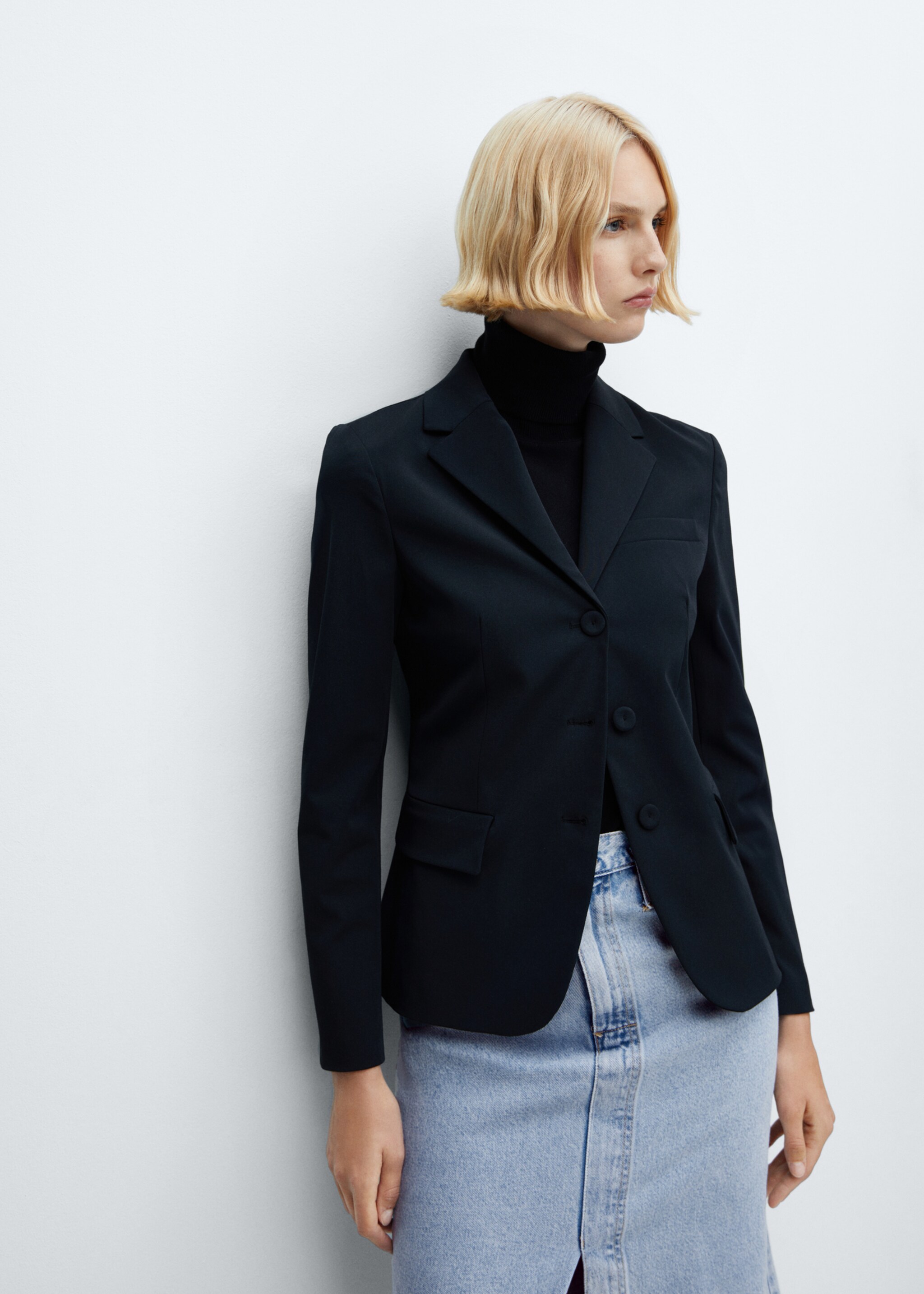 Denim midi-skirt - Details of the article 4, Light Blue. Ref: 57050335-00.