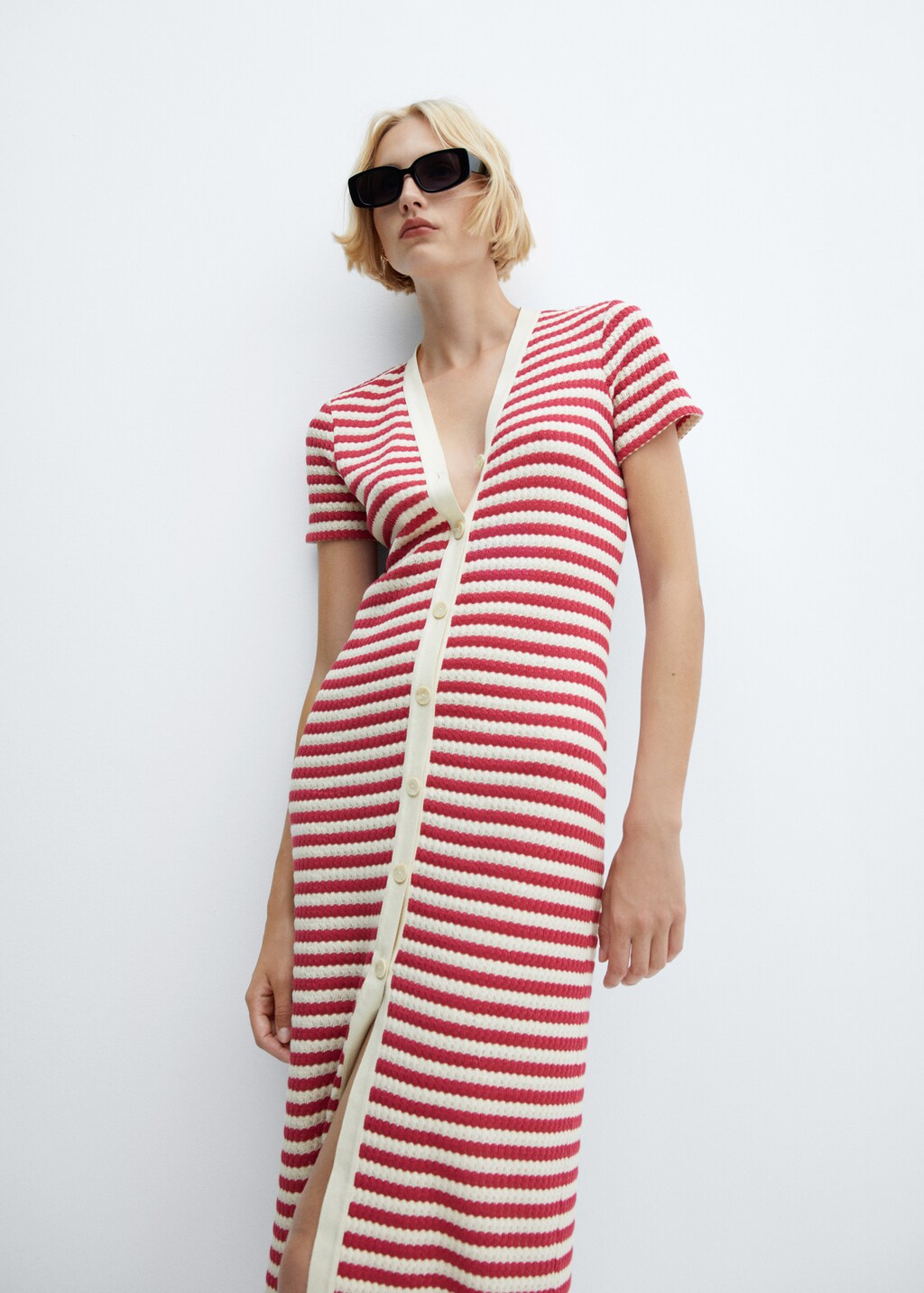 Striped jersey dress - Women | MANGO Japan