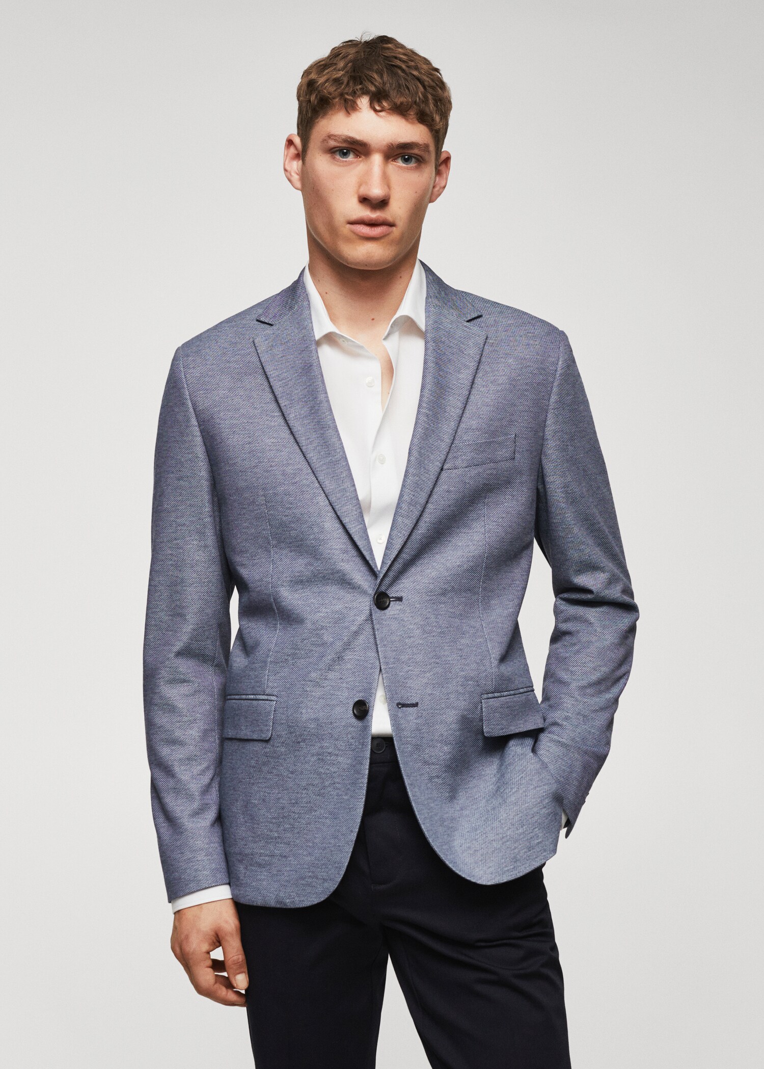 Slim fit microstructure blazer - Medium plane