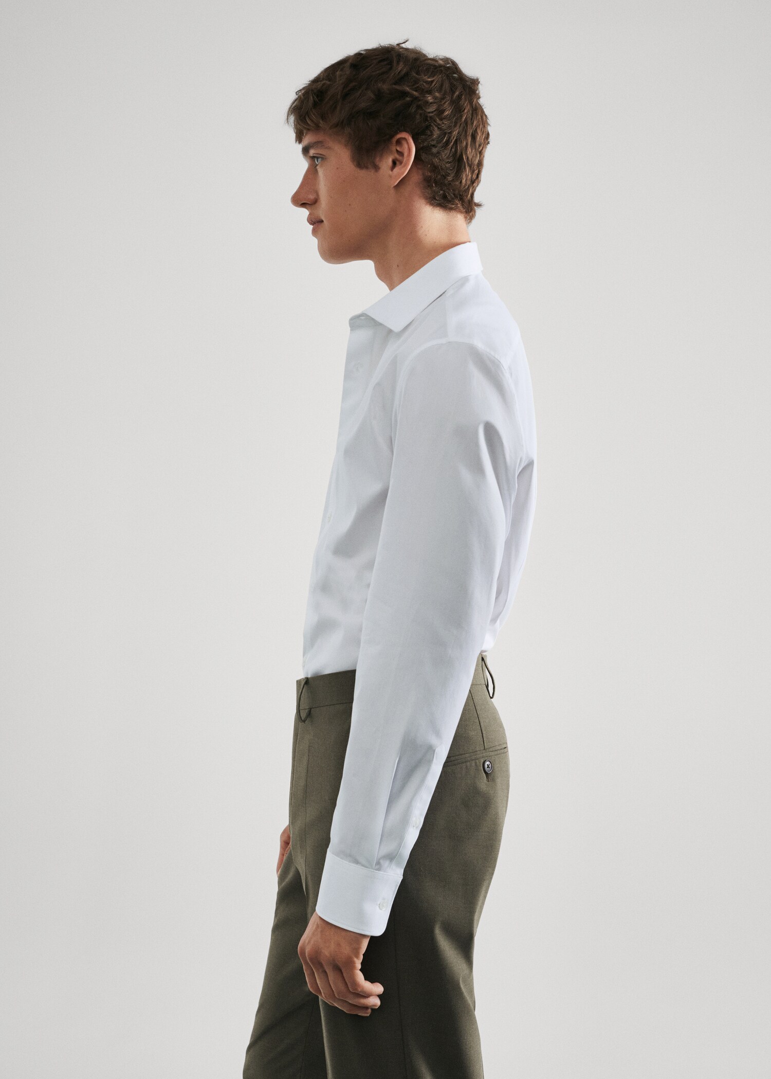 Slim Fit-Oberhemd aus Baumwoll-Popeline - Detail des Artikels 1