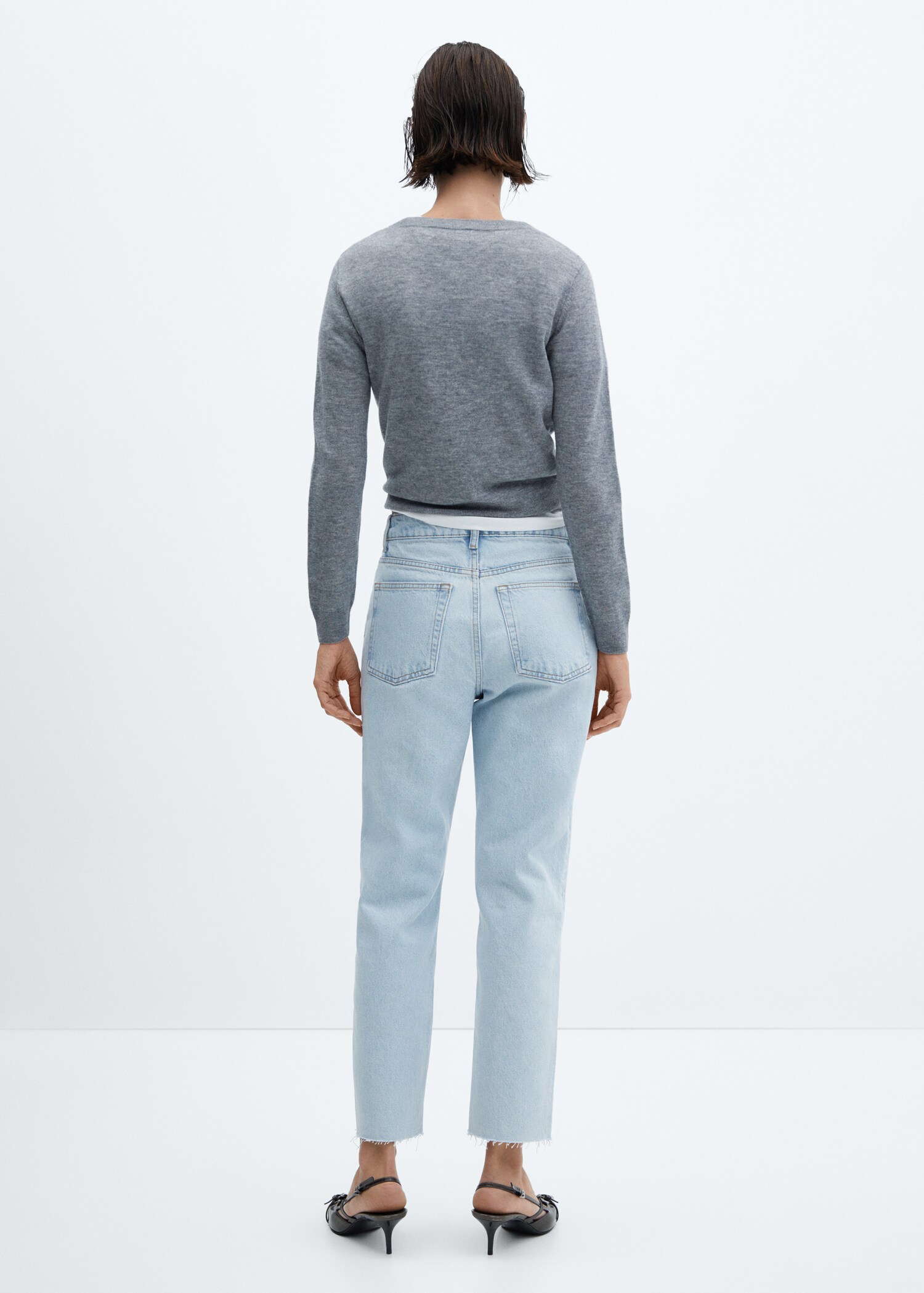 Jeans rectos tiro alto - Reverso del artículo