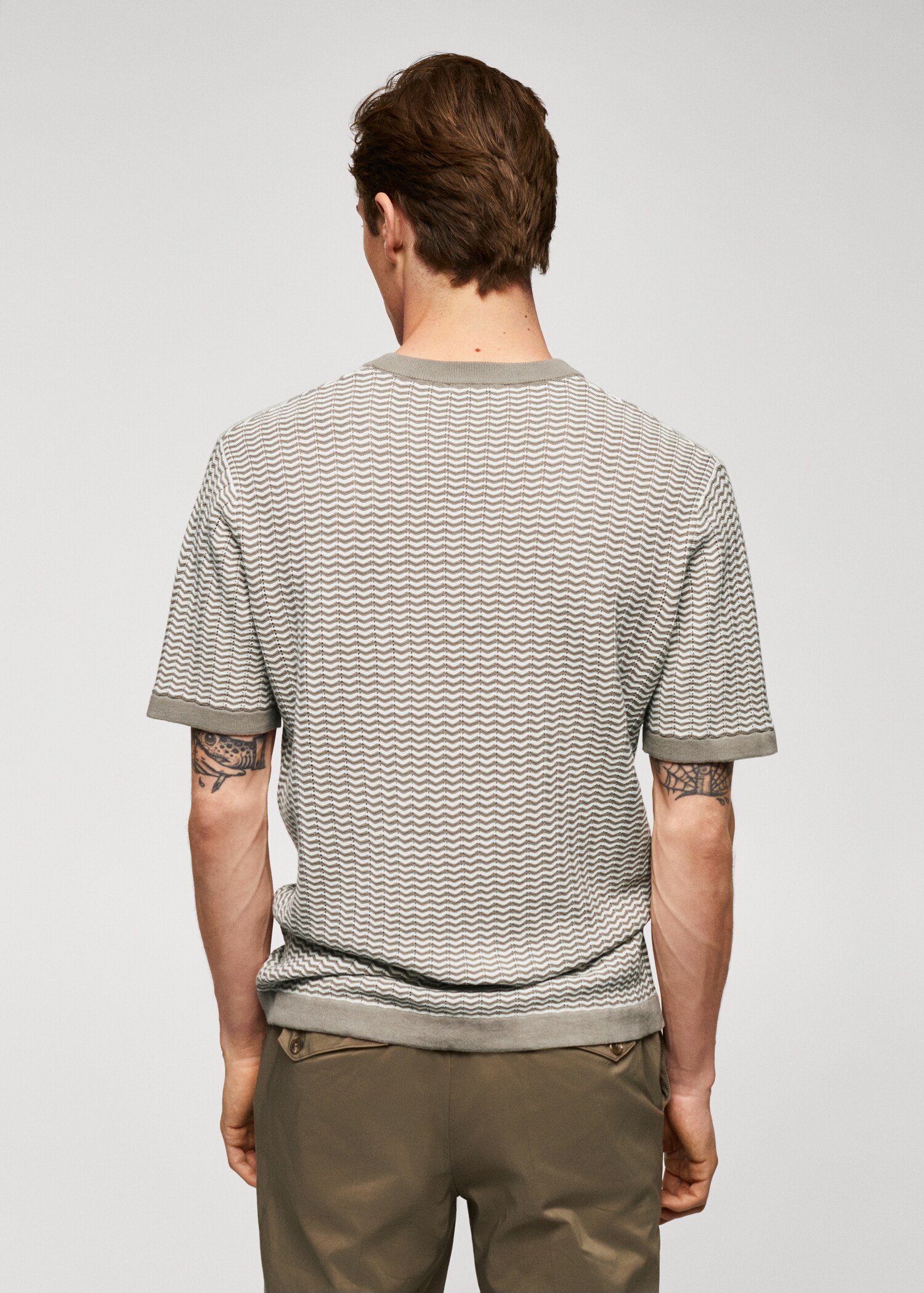 Camiseta 100 algodón estructura zig zag - Reverso del artículo