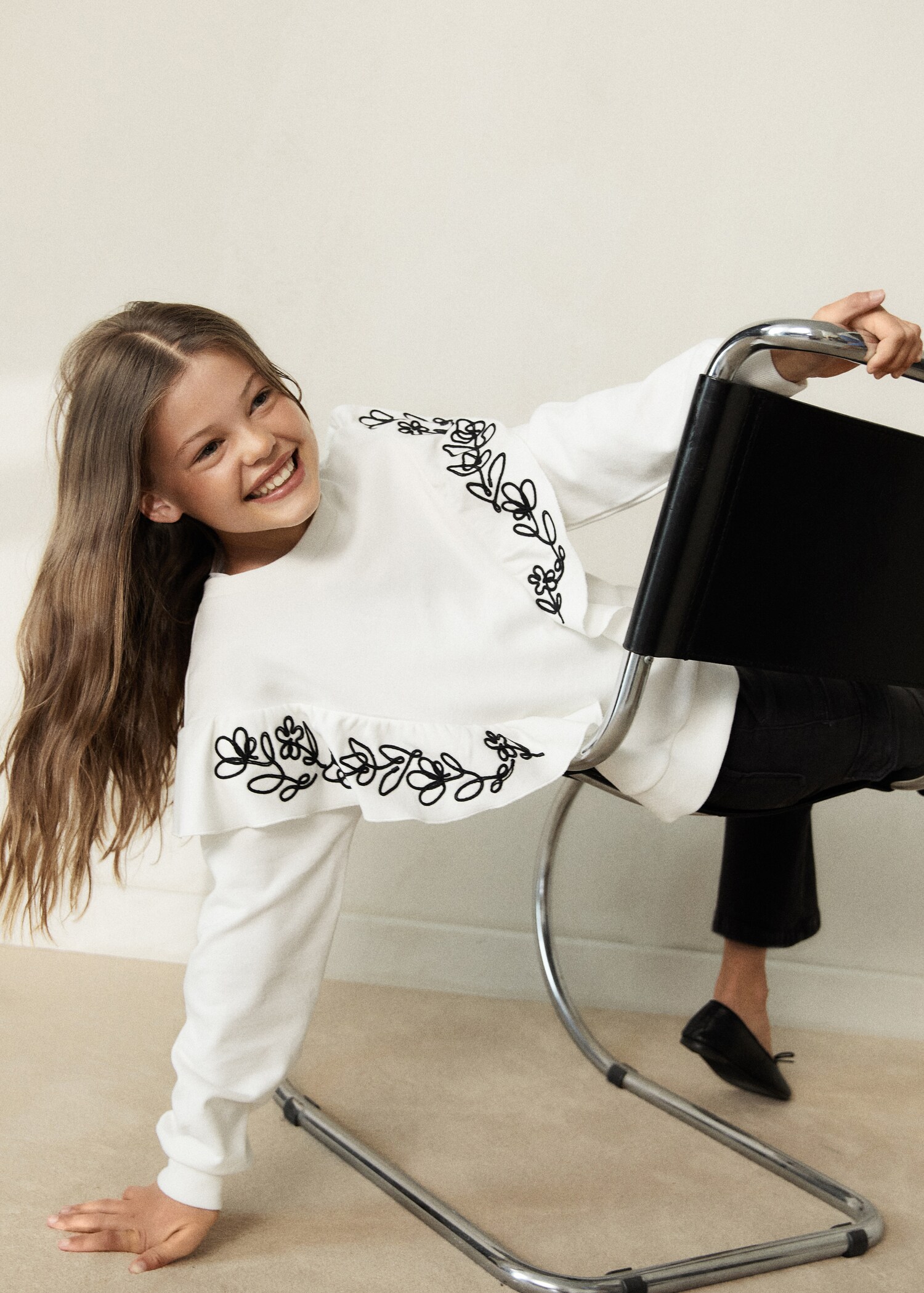 Frills printed sweatshirt