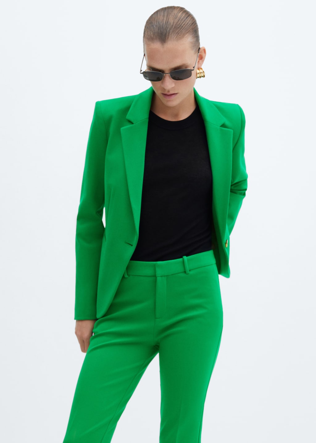 Pantalon droit maille point de Rome Femme MANGO Canada