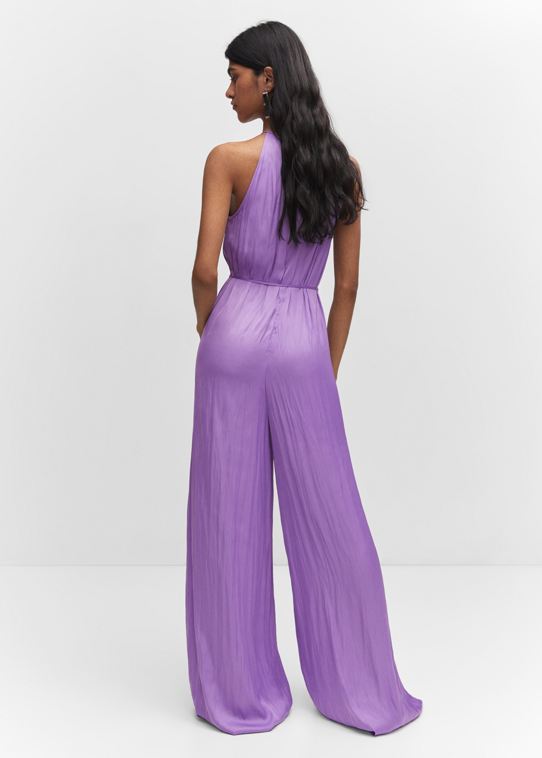 Halter-neck satin jumpsuit - Reverse of the article
