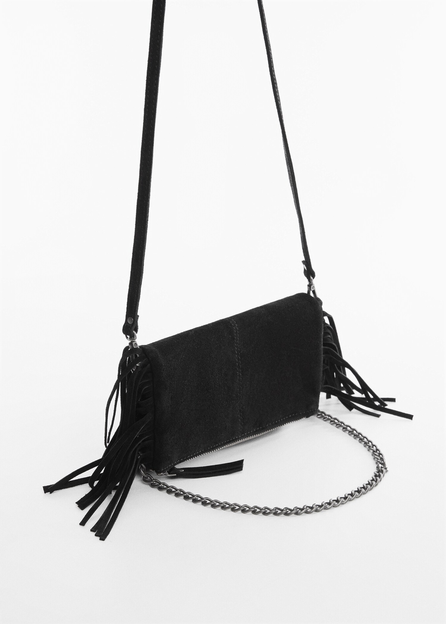 Fringed suede bag - Medium plane
