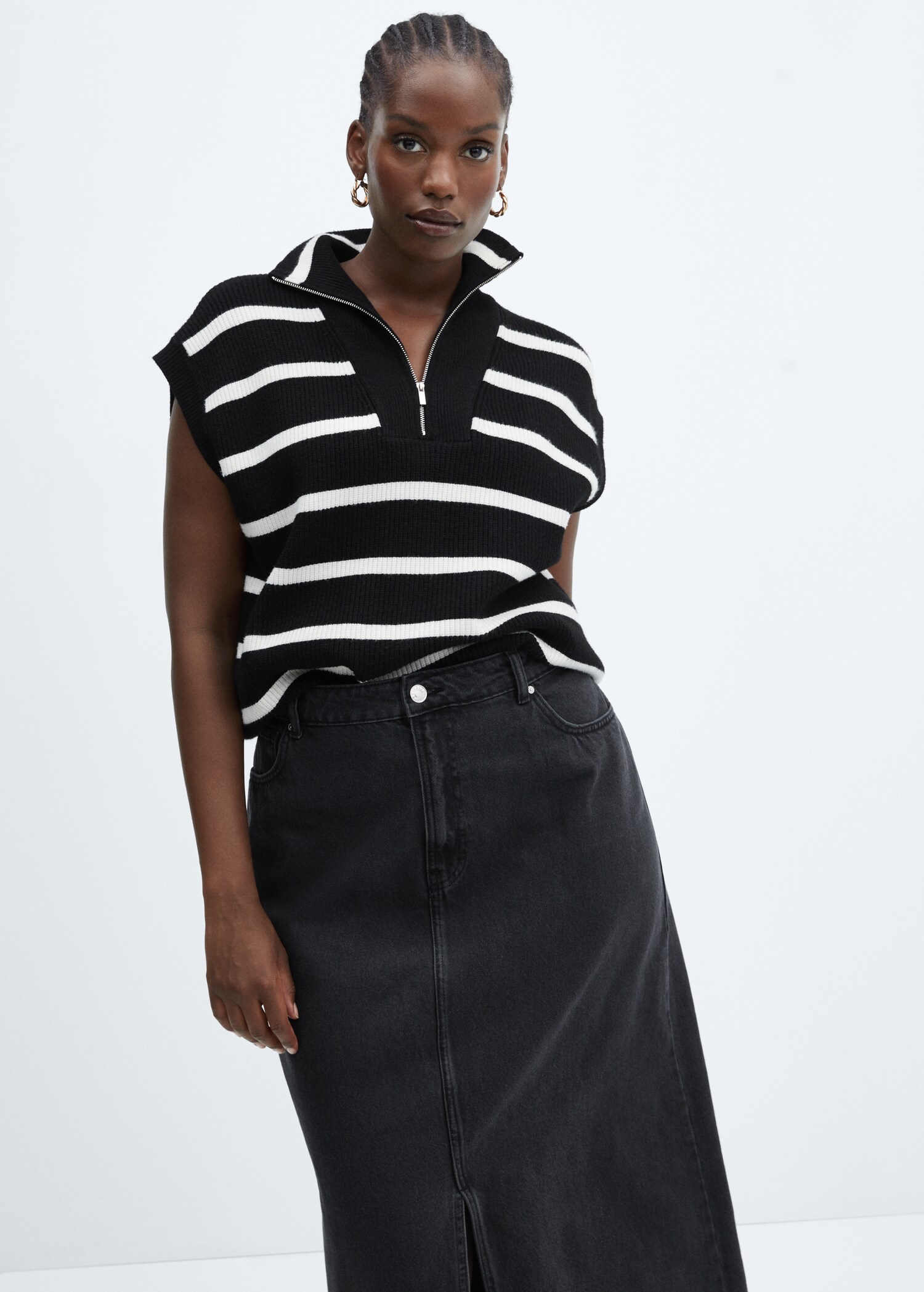 Slit denim skirt - Details of the article 5