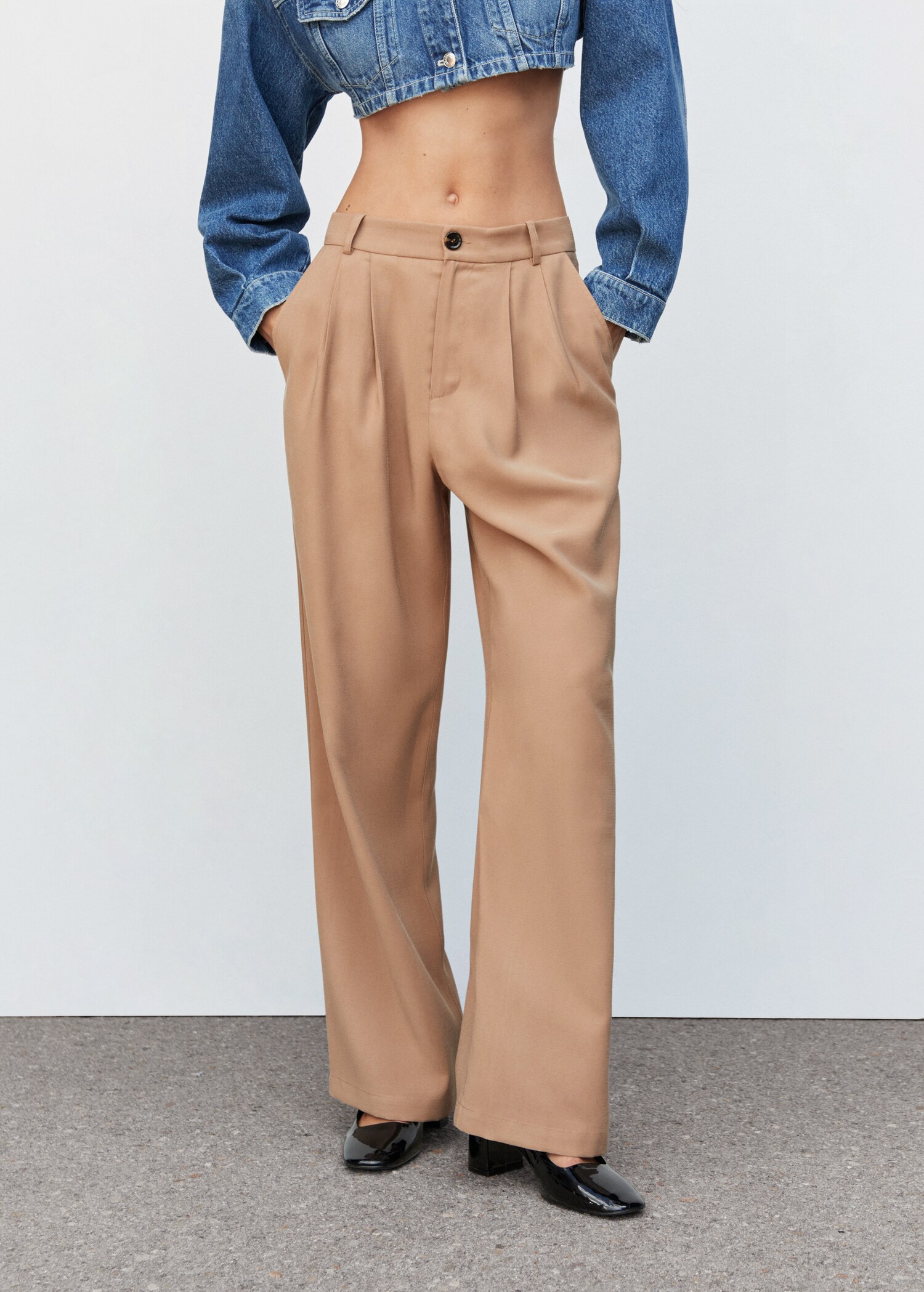 Wideleg pleated trousers - Medium plane