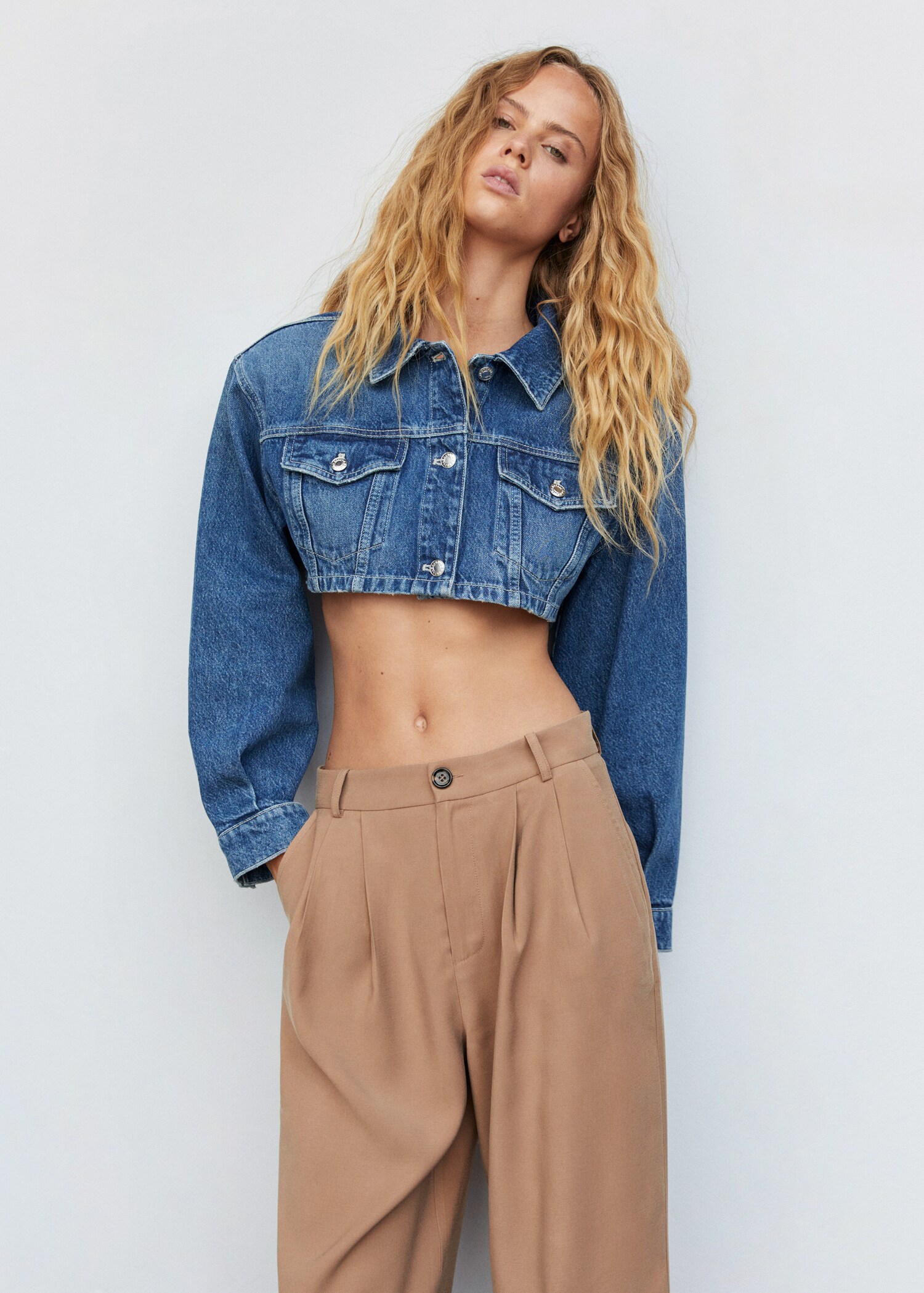 Wideleg pleated trousers - Details of the article 1