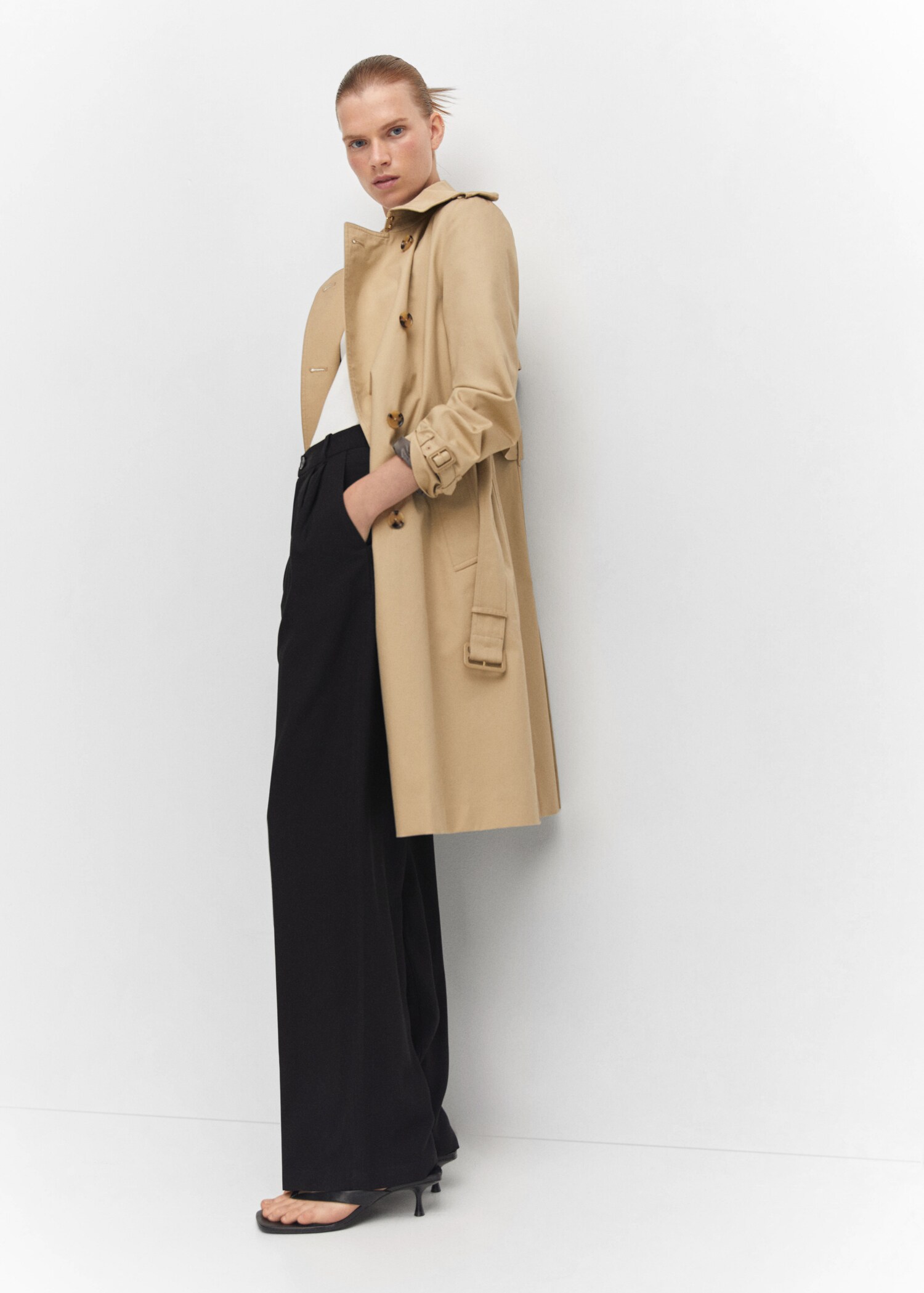 Wideleg pleated trousers - Details of the article 2