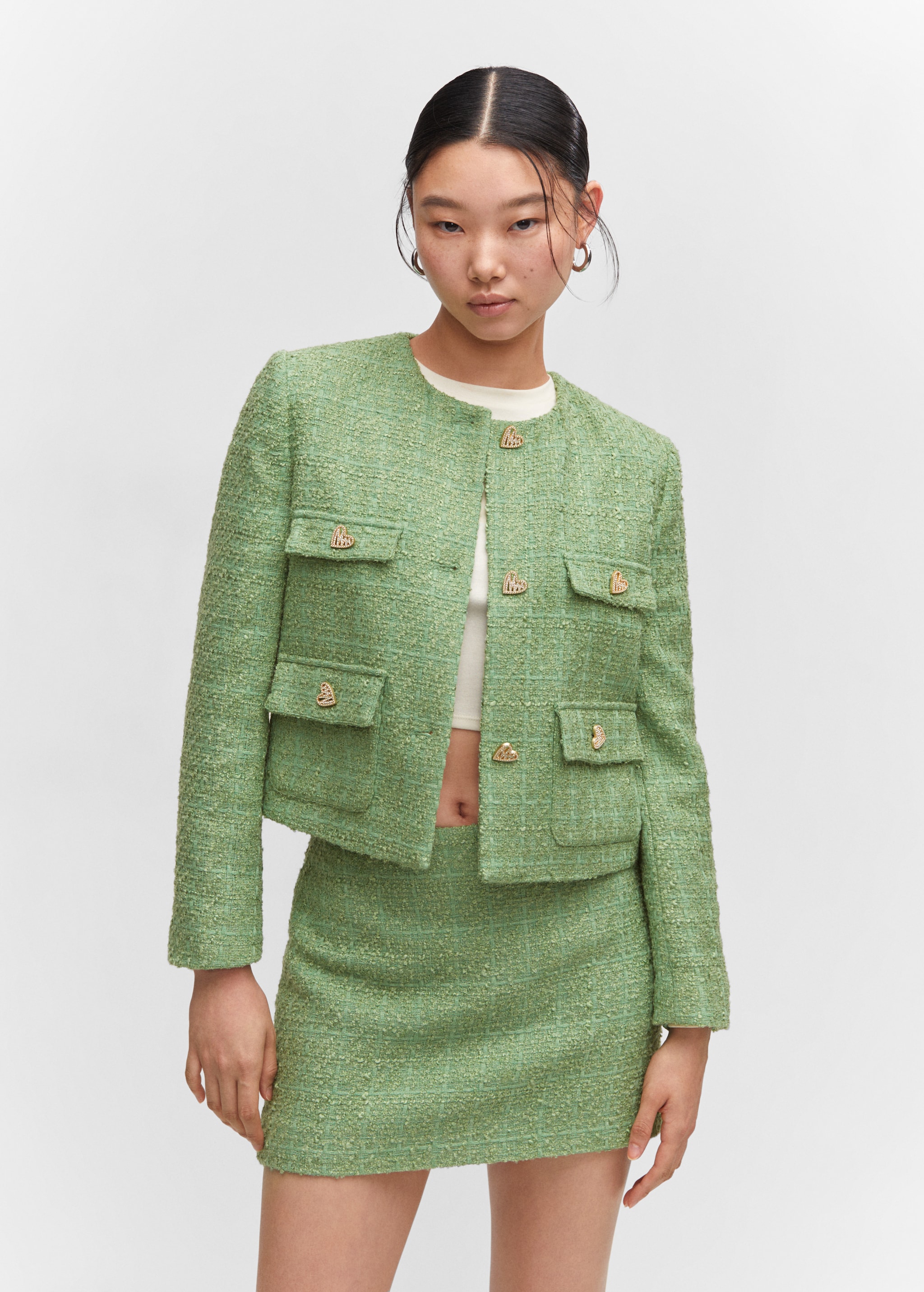 Tweed jacket with jewel buttons MANGO Vietnam