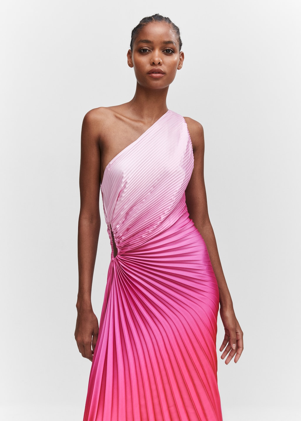 Robe asymetrique plissee