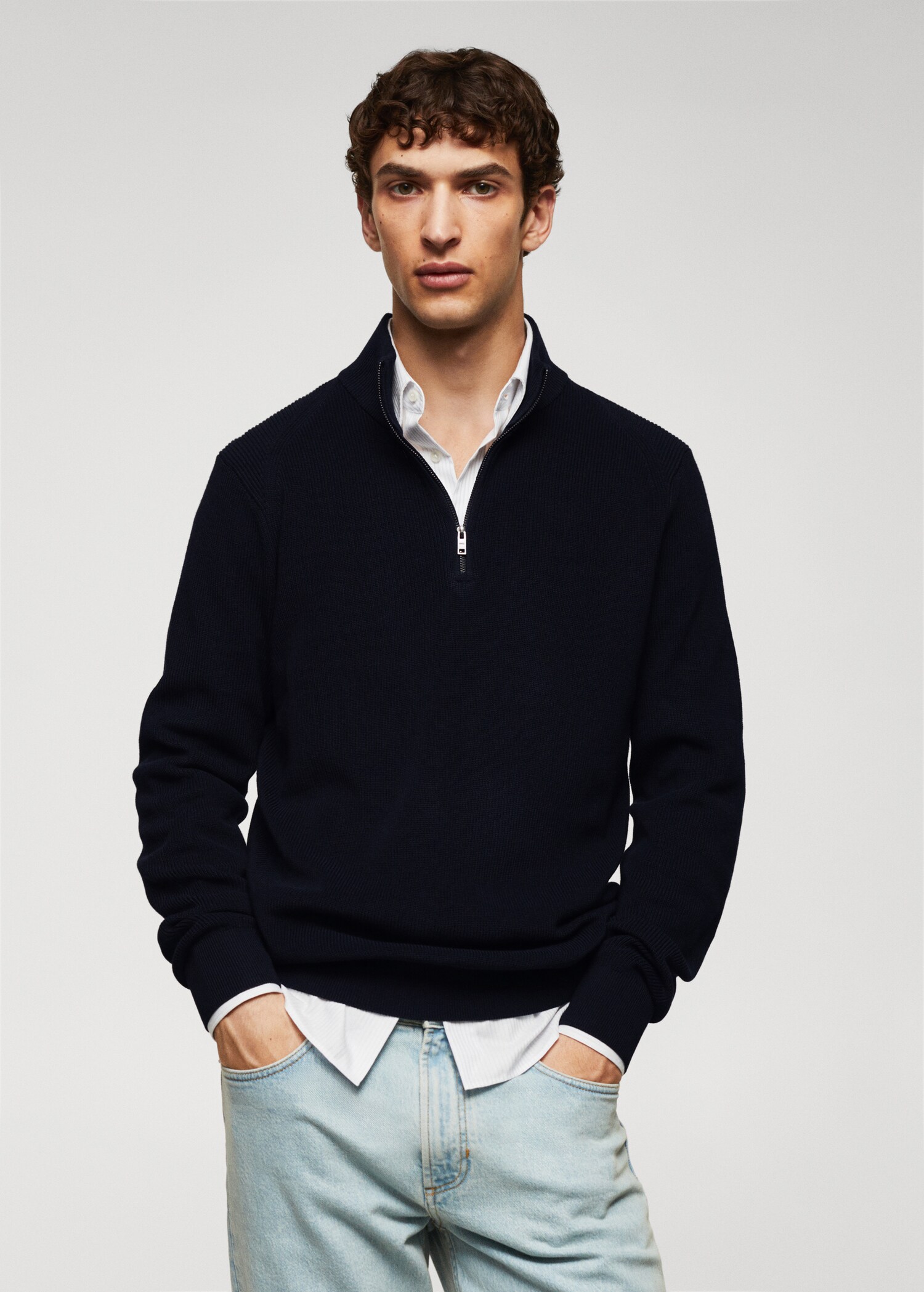 Pullover collo perkins a imbuto - Piano medio